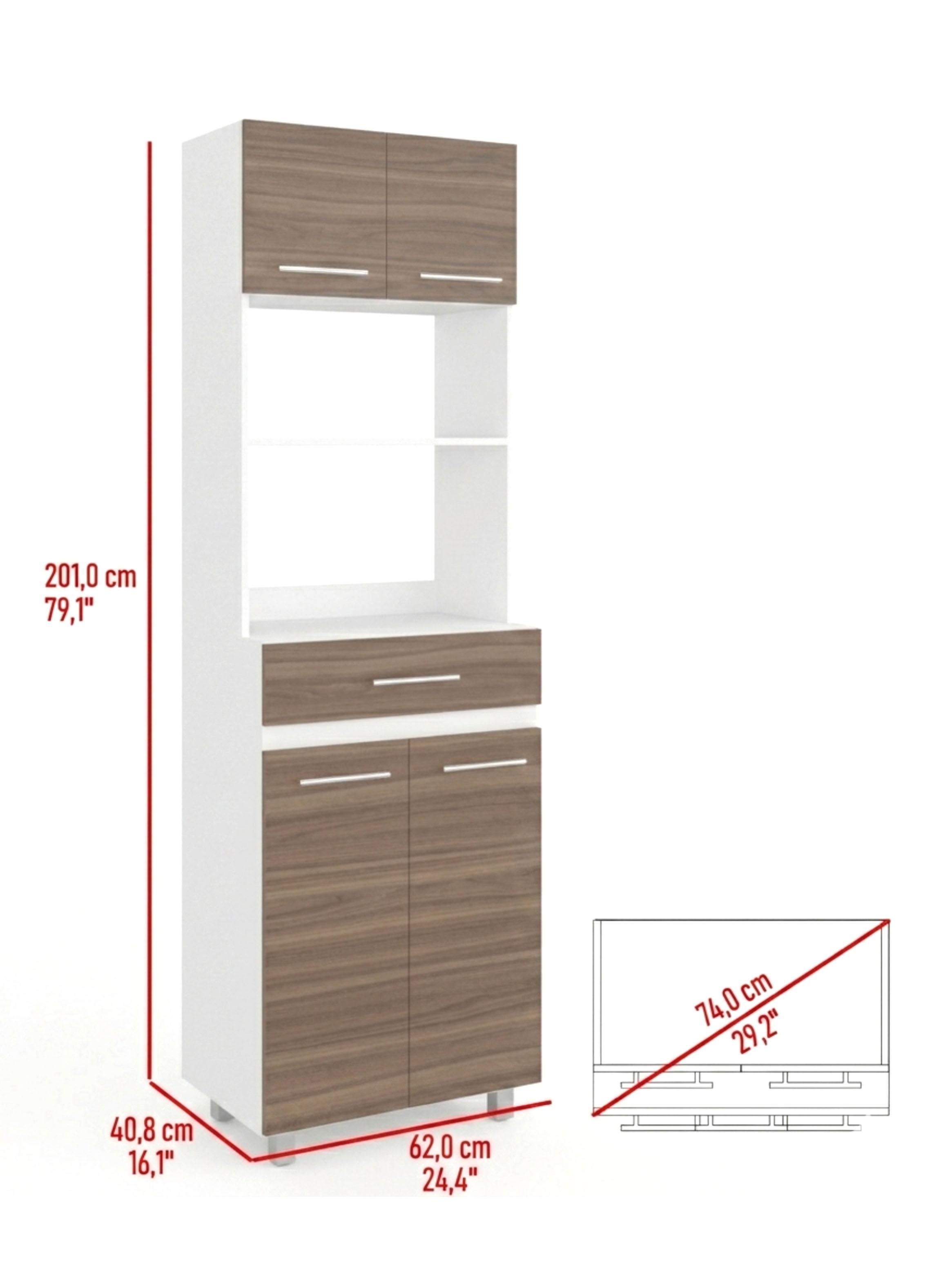 Mueble Microondas Alto 4 Puertas 1 Cajón 201x62x40.8 cm-1
