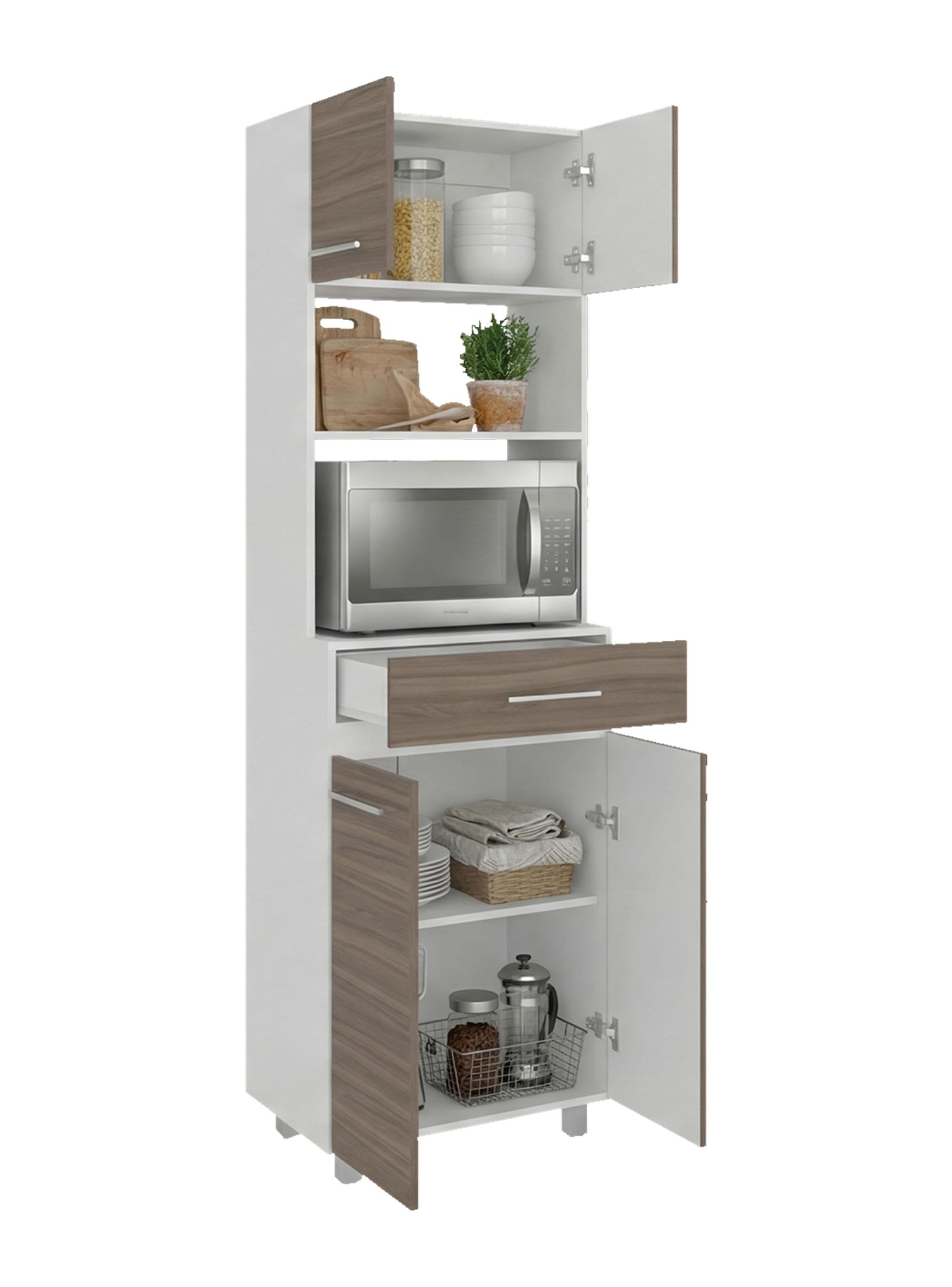 Mueble Microondas Alto 4 Puertas 1 Cajón 201x62x40.8 cm-2