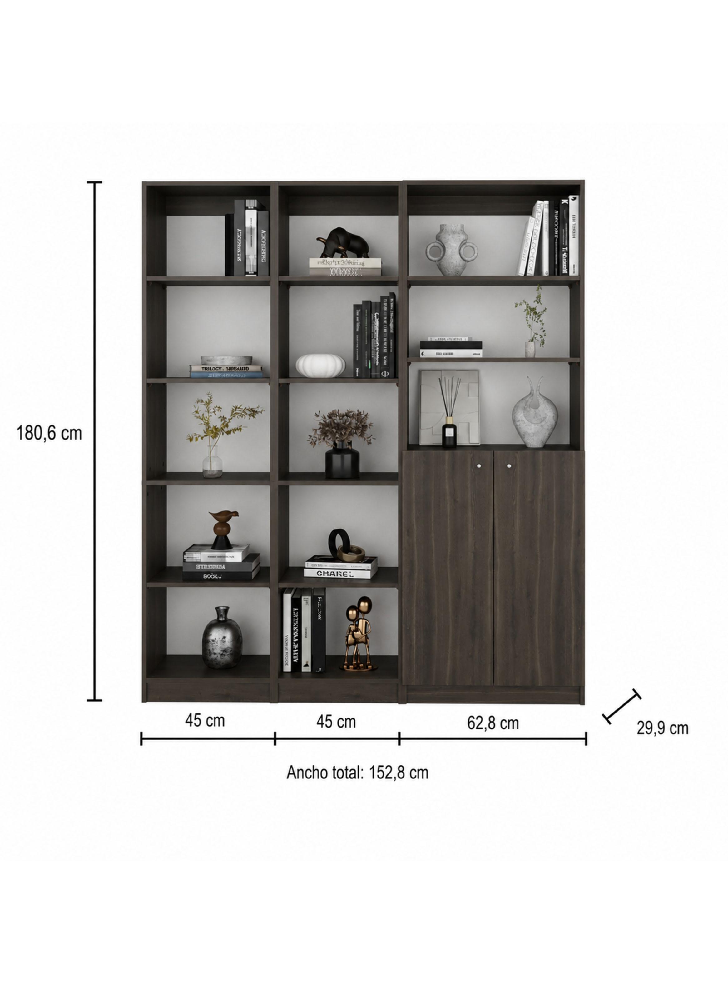 Set de 3 Estantes 15 Niveles 2 Puertas Home E-1