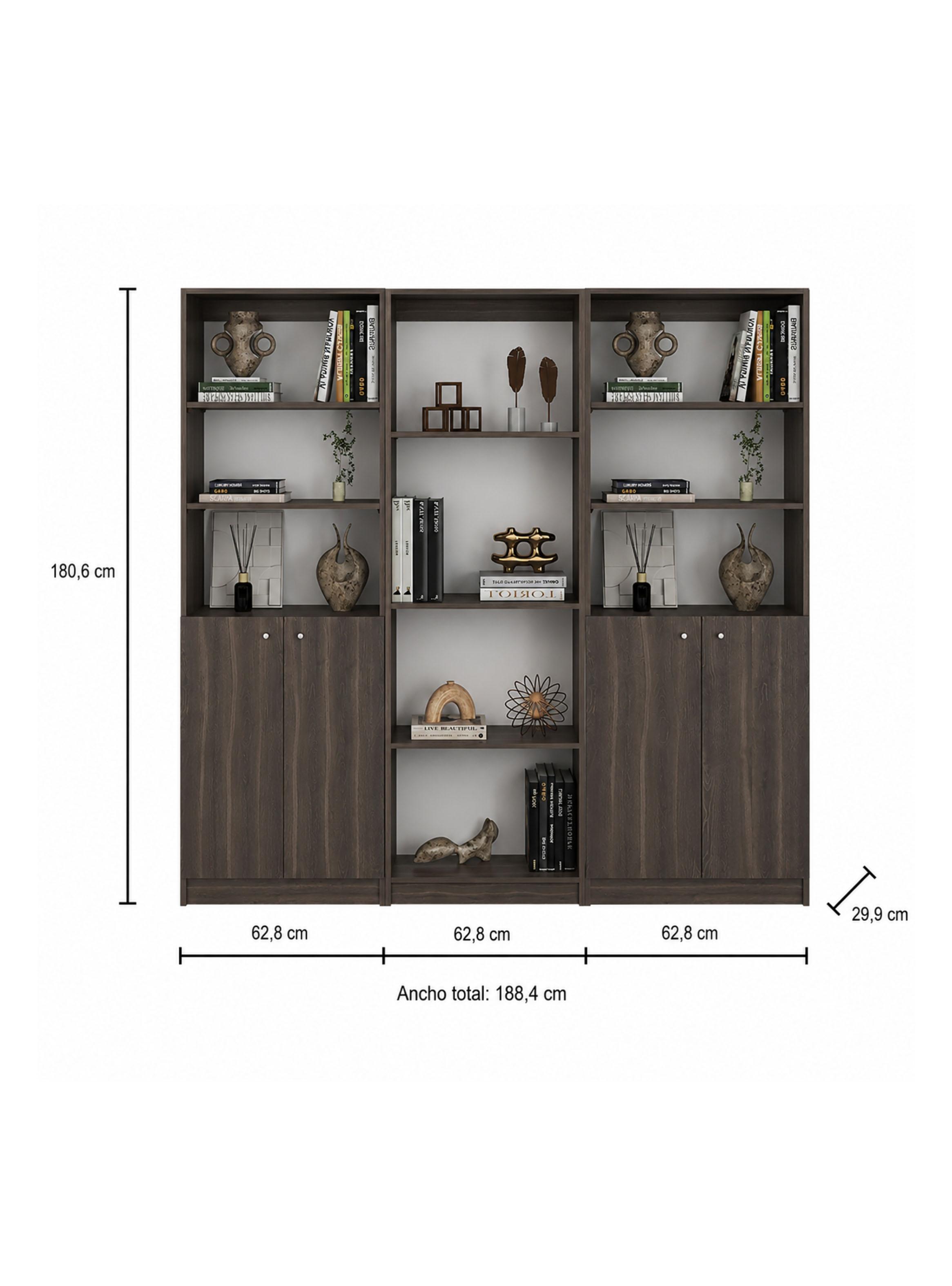 Set de 3 Estantes 15 Niveles 4 Puertas Abatibles Home E-1