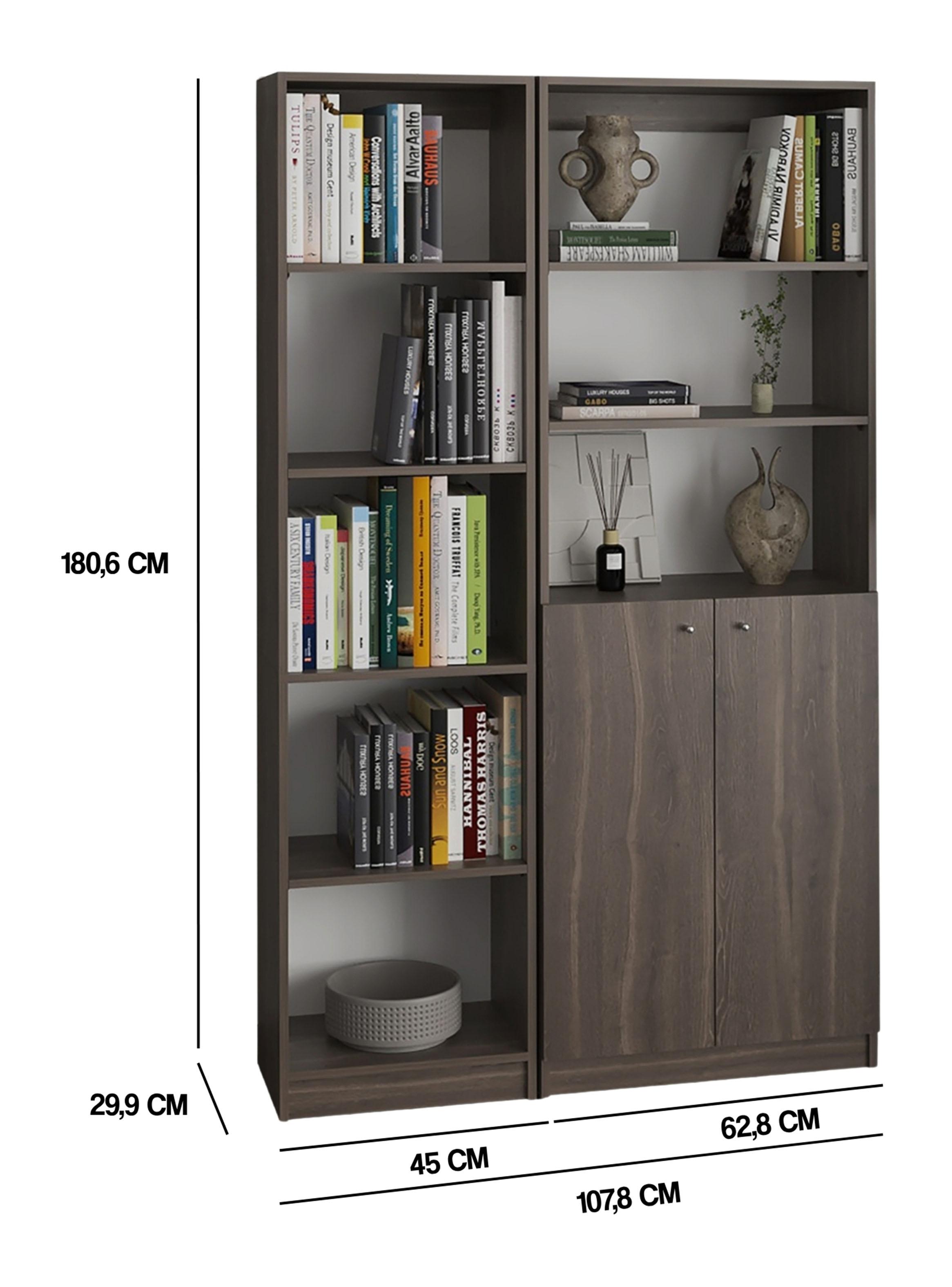 Set de 2 Estantes 10 Niveles 2 Puertas Abatibles con Repisas Home E-1