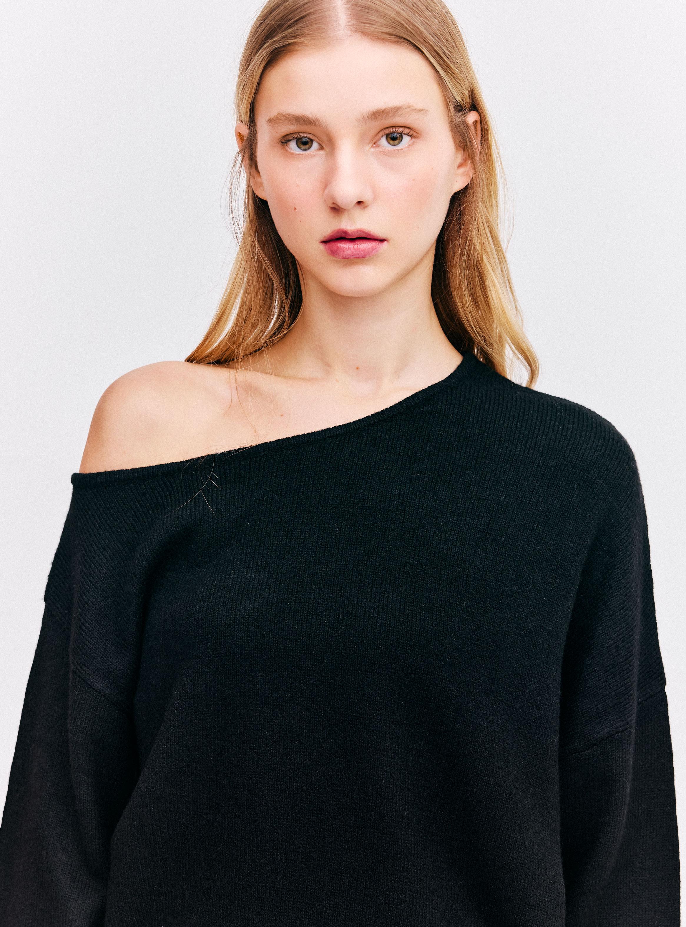 Sweater Cuello Asimétrico Off Shoulder Elasticado-2