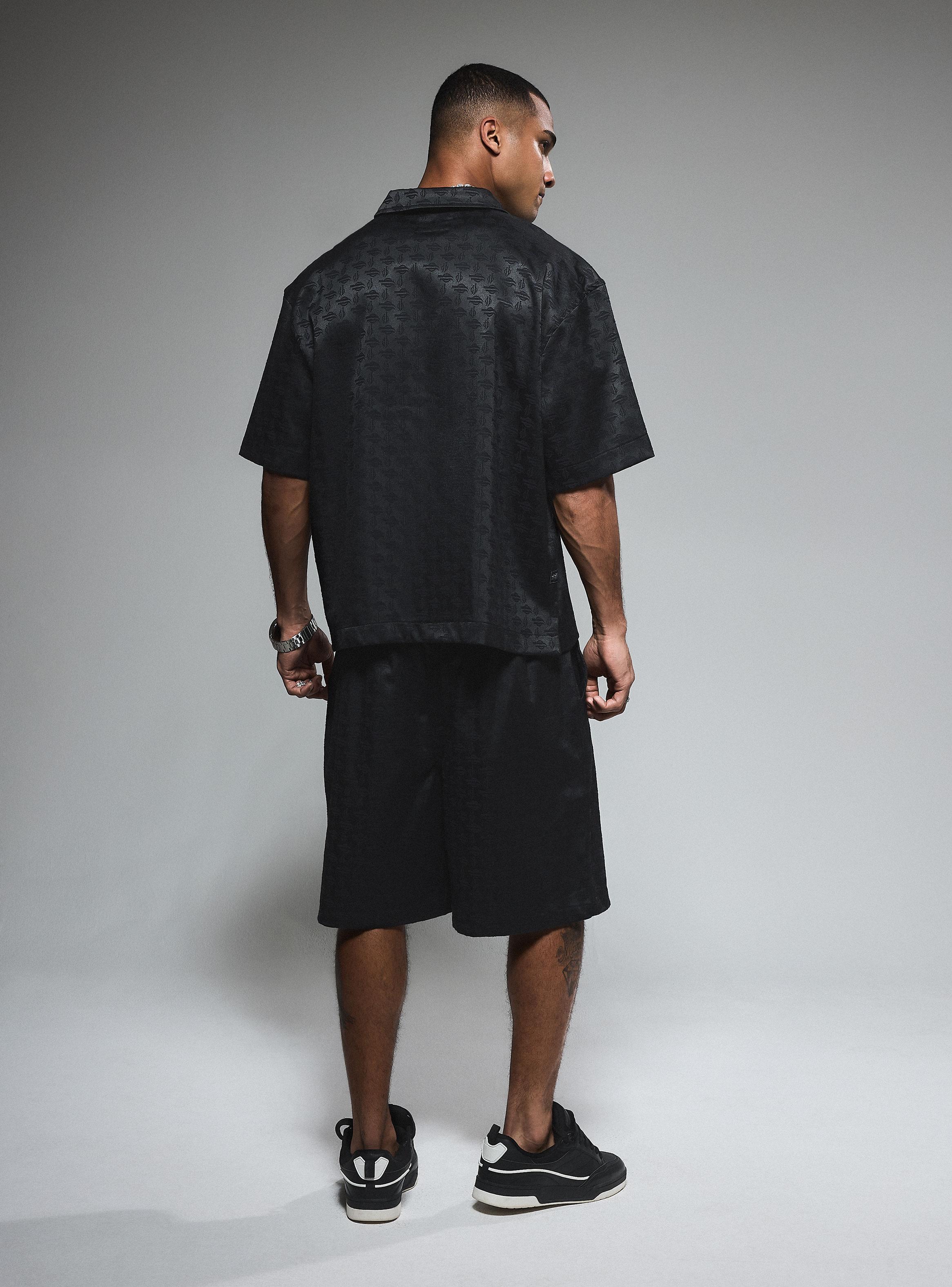 Short Jacquard Satinado Relaxed Fit Medio-5