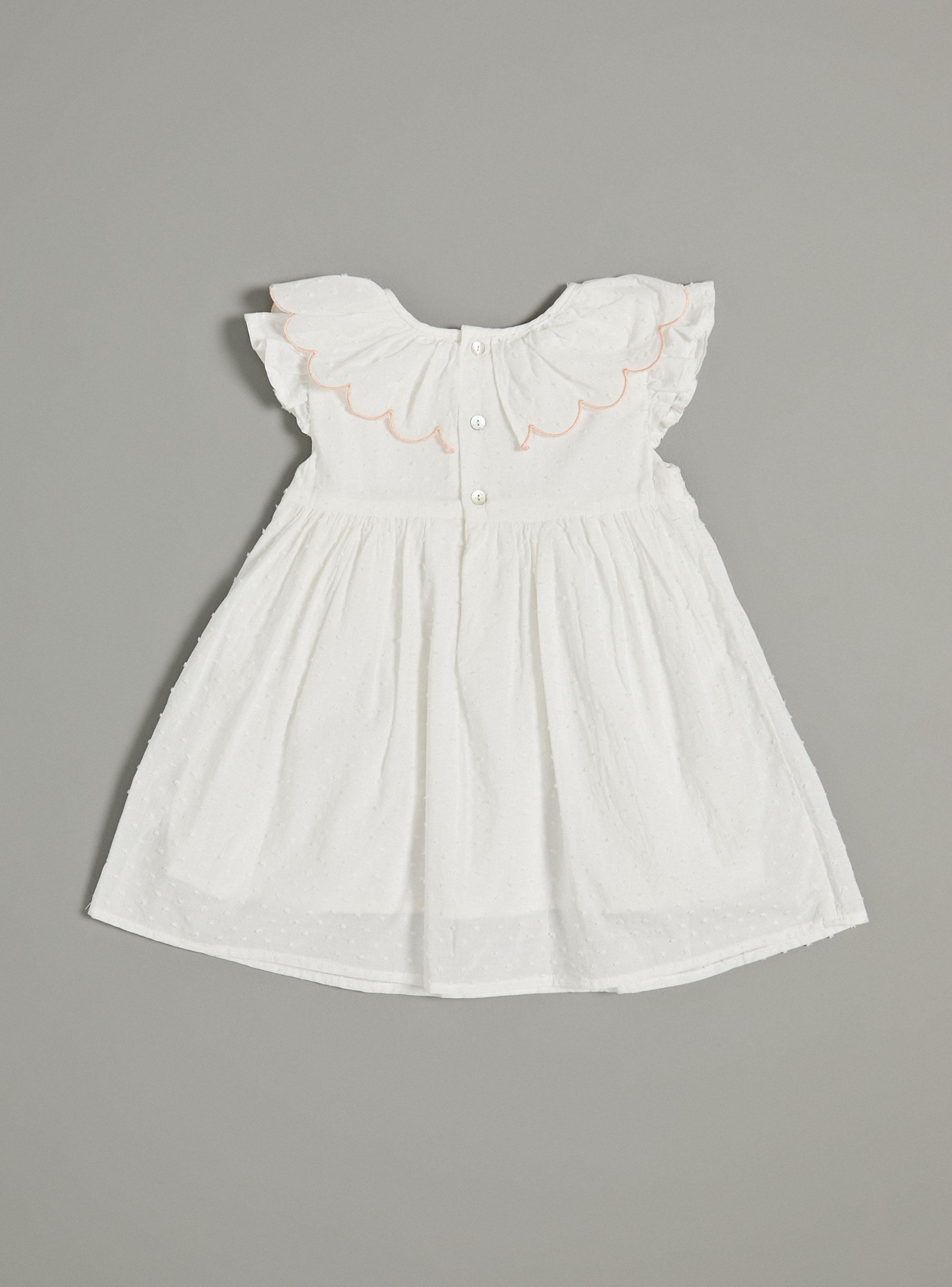 Vestido Volados con Scalop Rosegold y Cintura Smock Elástica-2