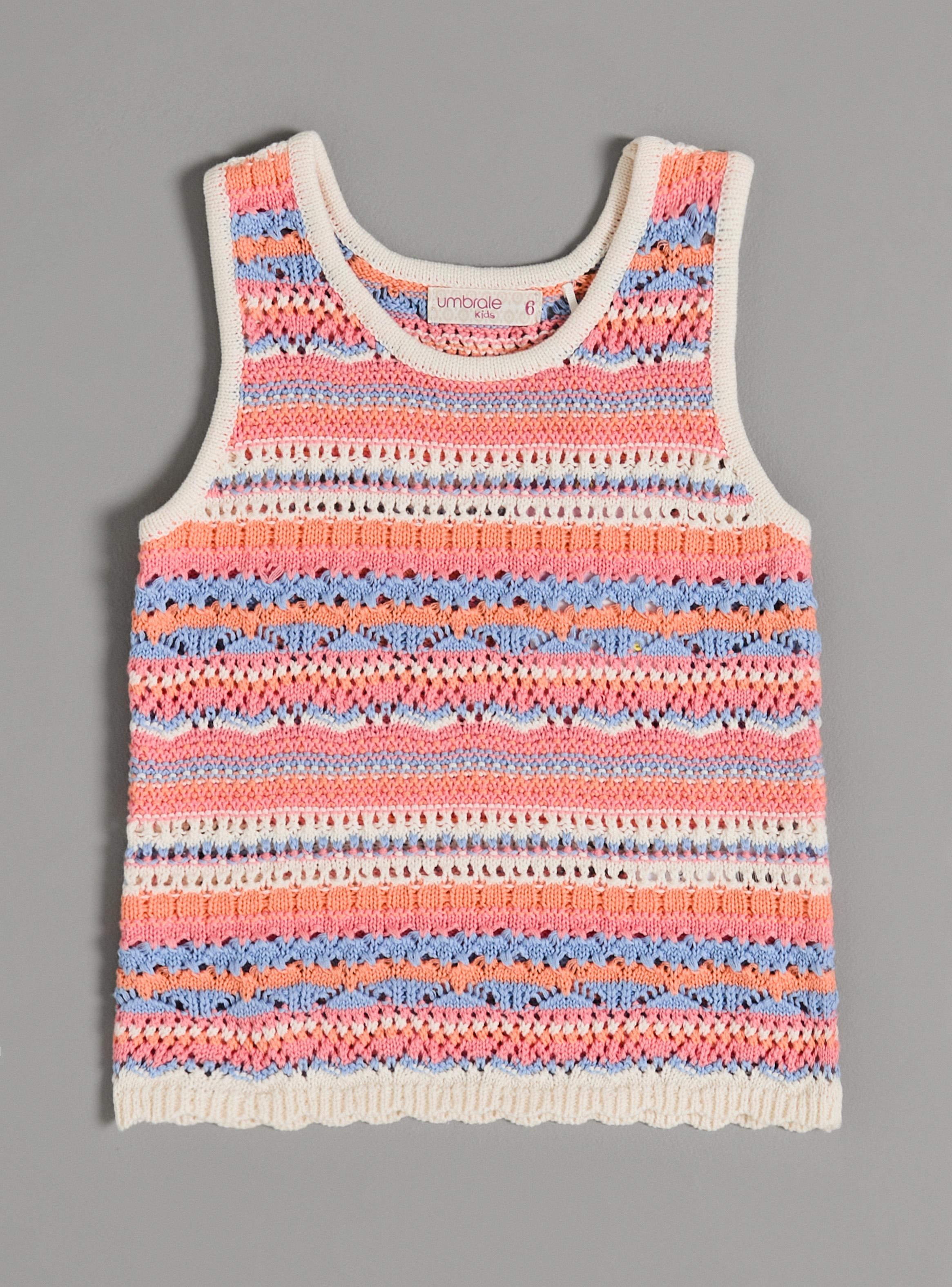 Polera Tejido Crochet Rayas Multicolor-1