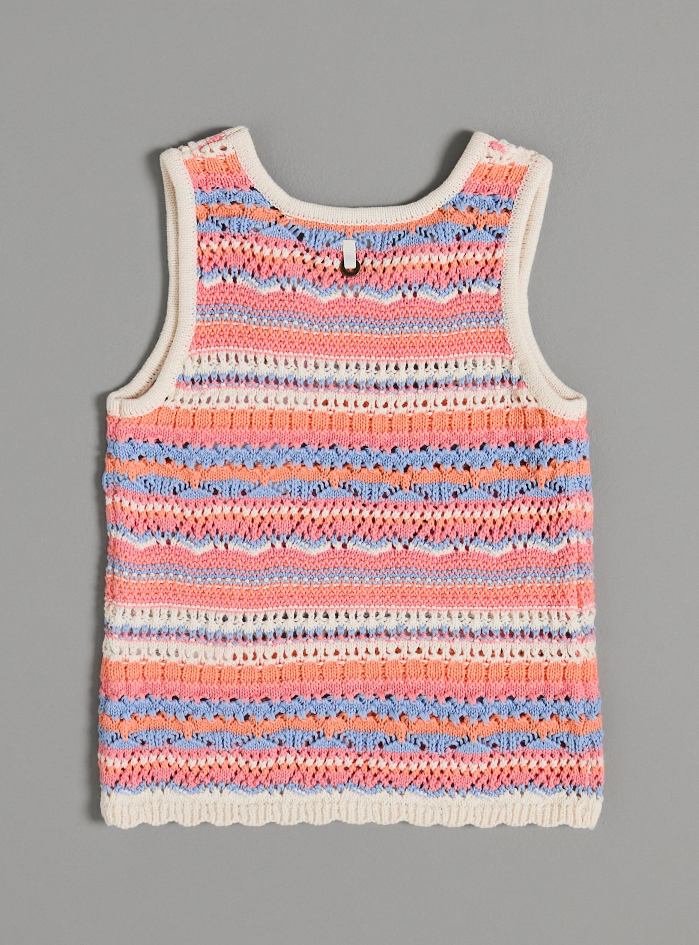 Polera Tejido Crochet Rayas Multicolor-2
