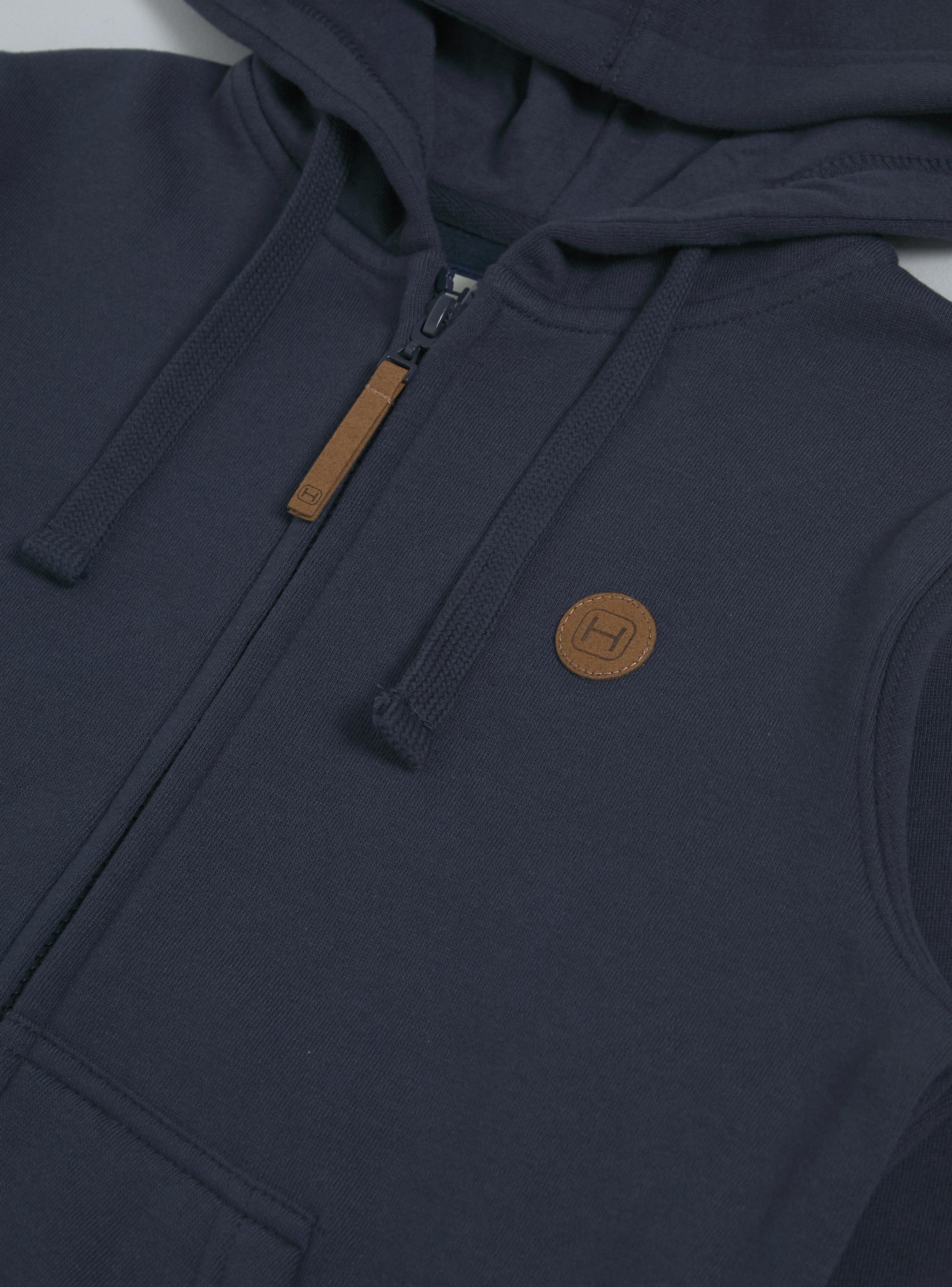 Polerón con Cierre y Gorro Azul Marino Niño Tallas 6-8-10-3