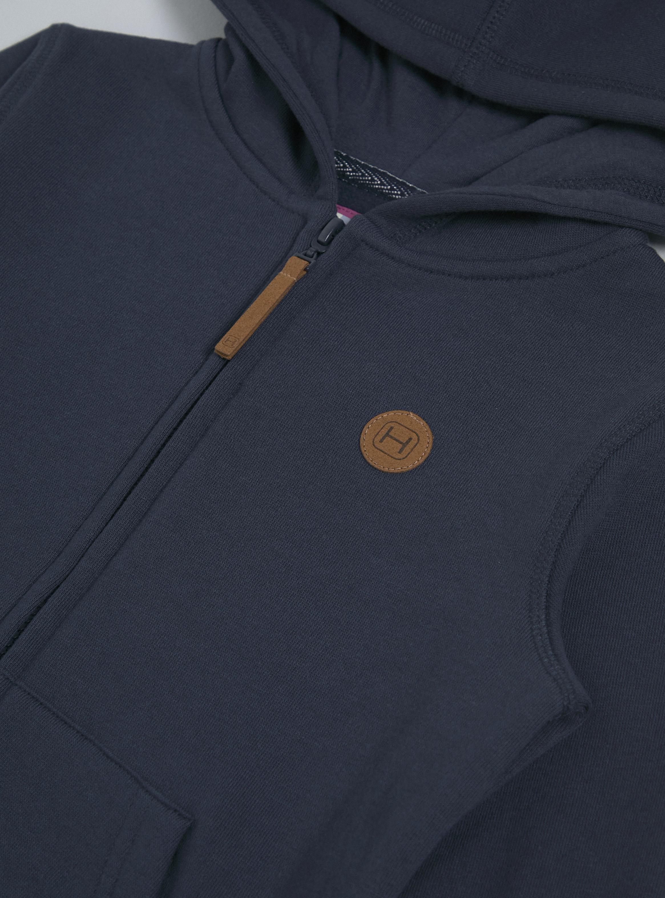 Polerón con Cierre y Gorro Azul Marino Niña Tallas 6-8-10-3