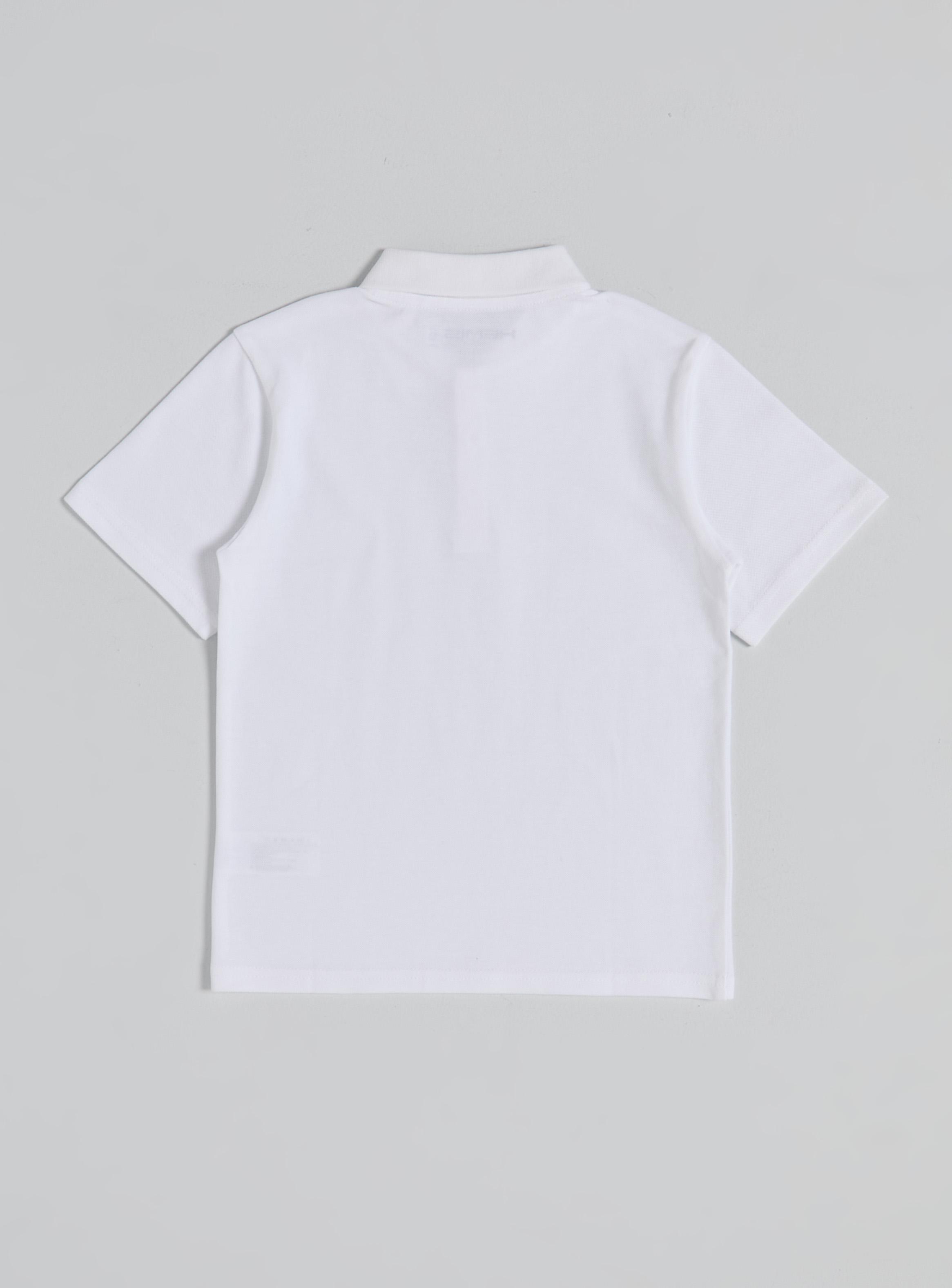 Polera Piqué Manga Corta Blanca Niño Talla 6 a 8-2