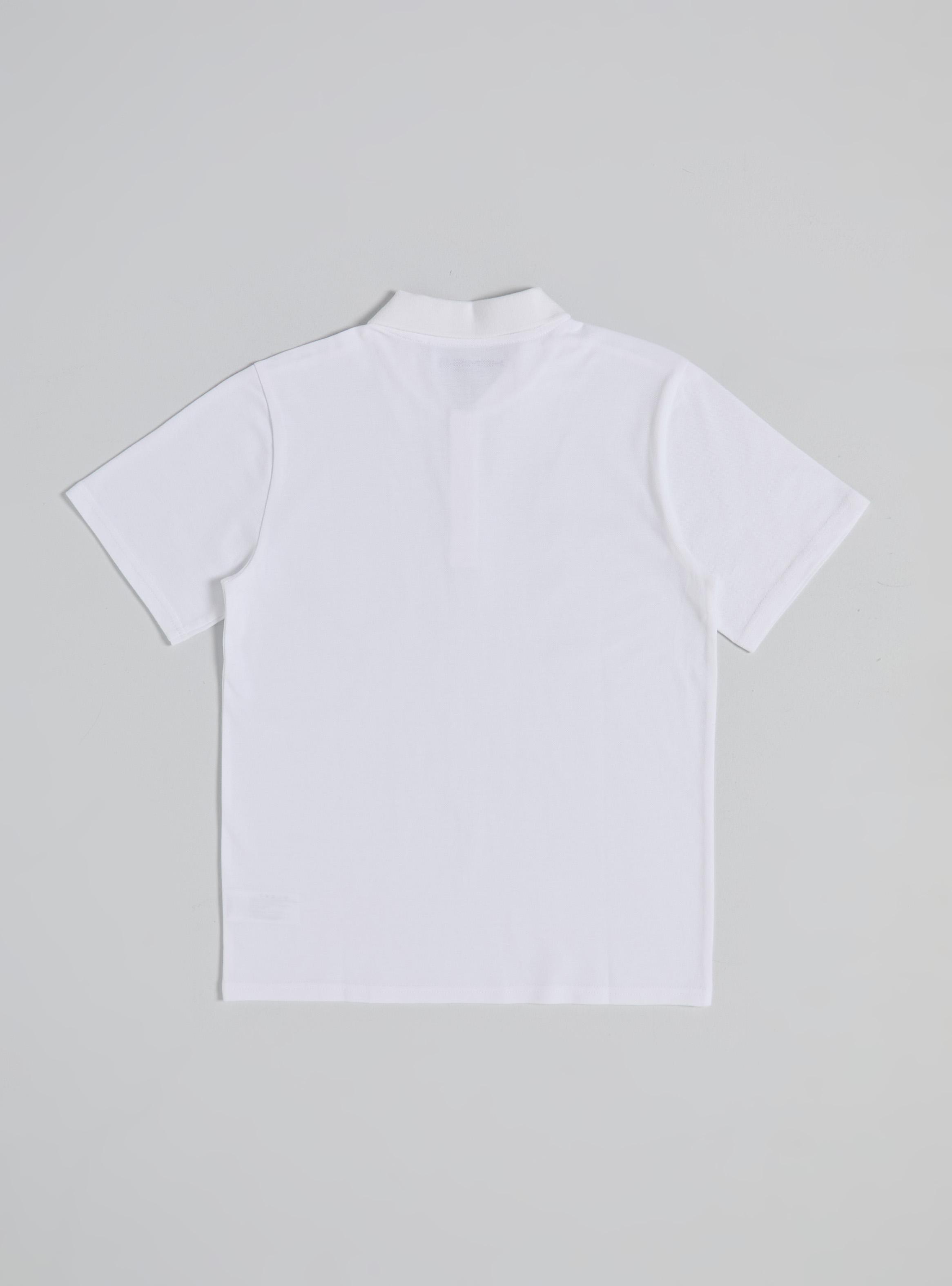 Polera Piqué Manga Corta Blanca Niño Talla 10 a 16-2