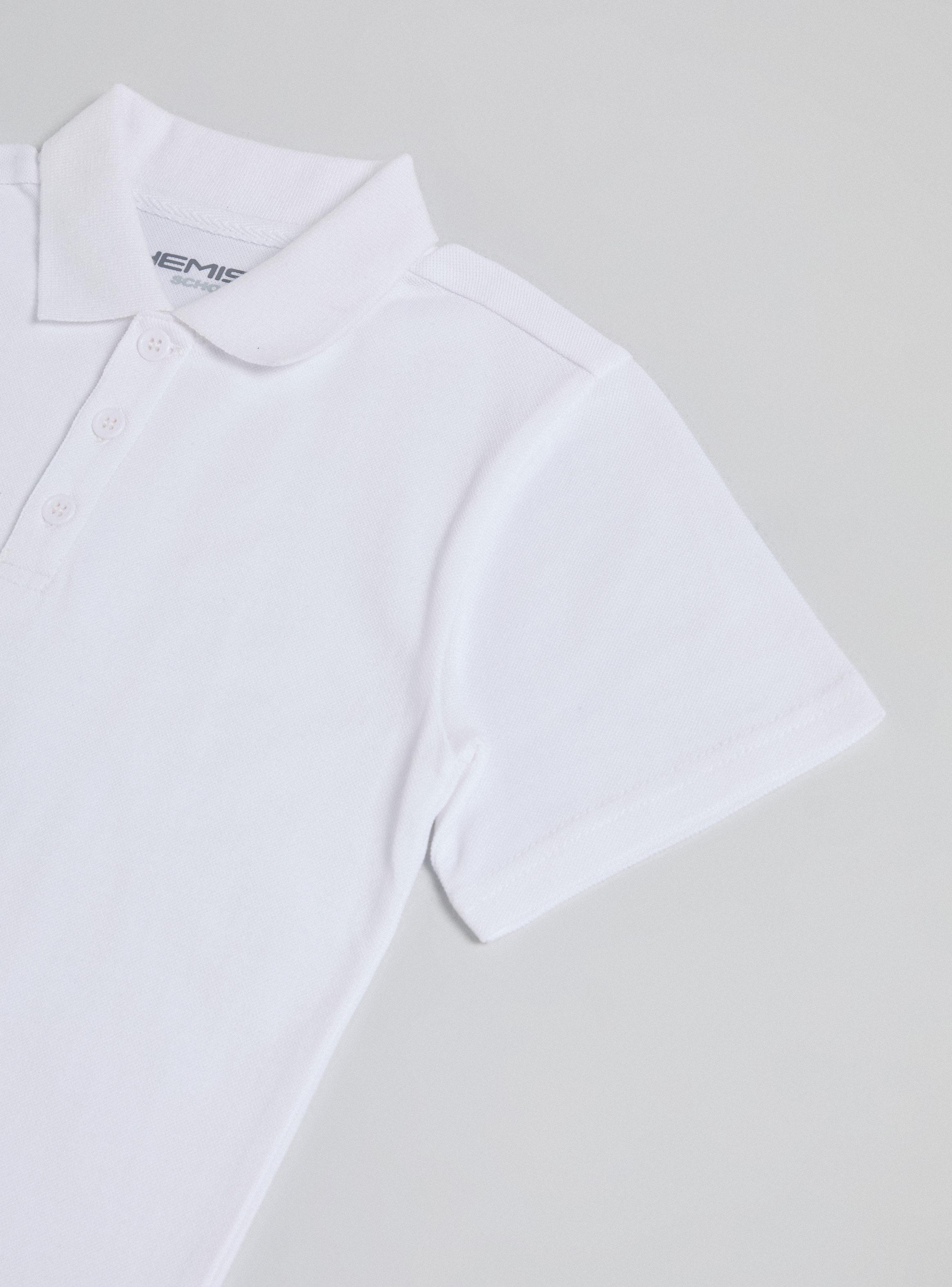 Polera Piqué Manga Corta Entallada Blanca-3