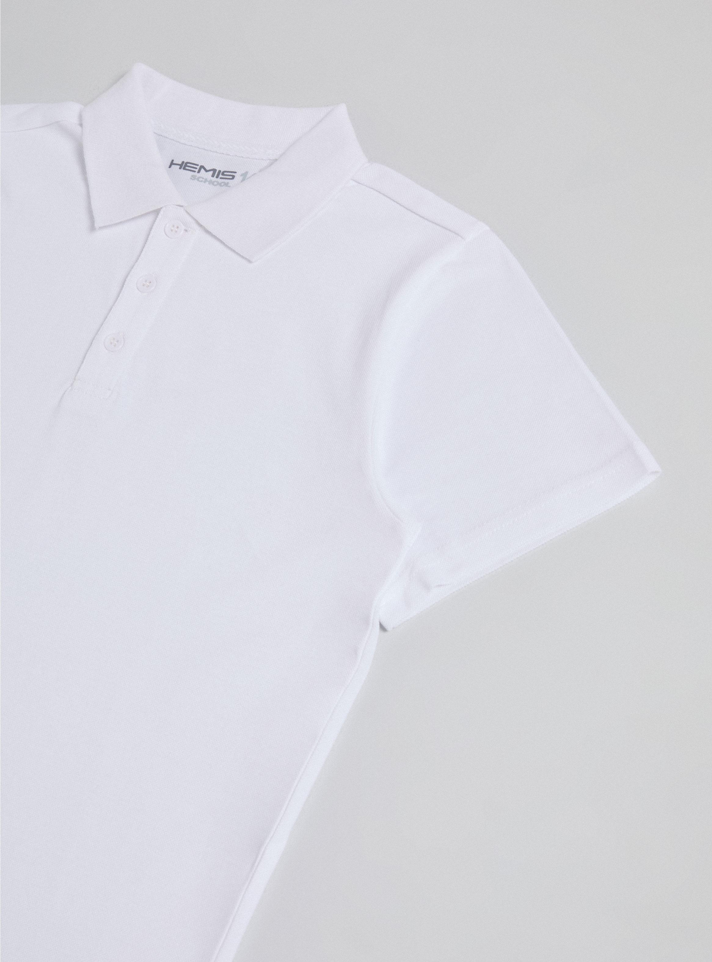 Polera Piqué Manga Corta Blanca-3