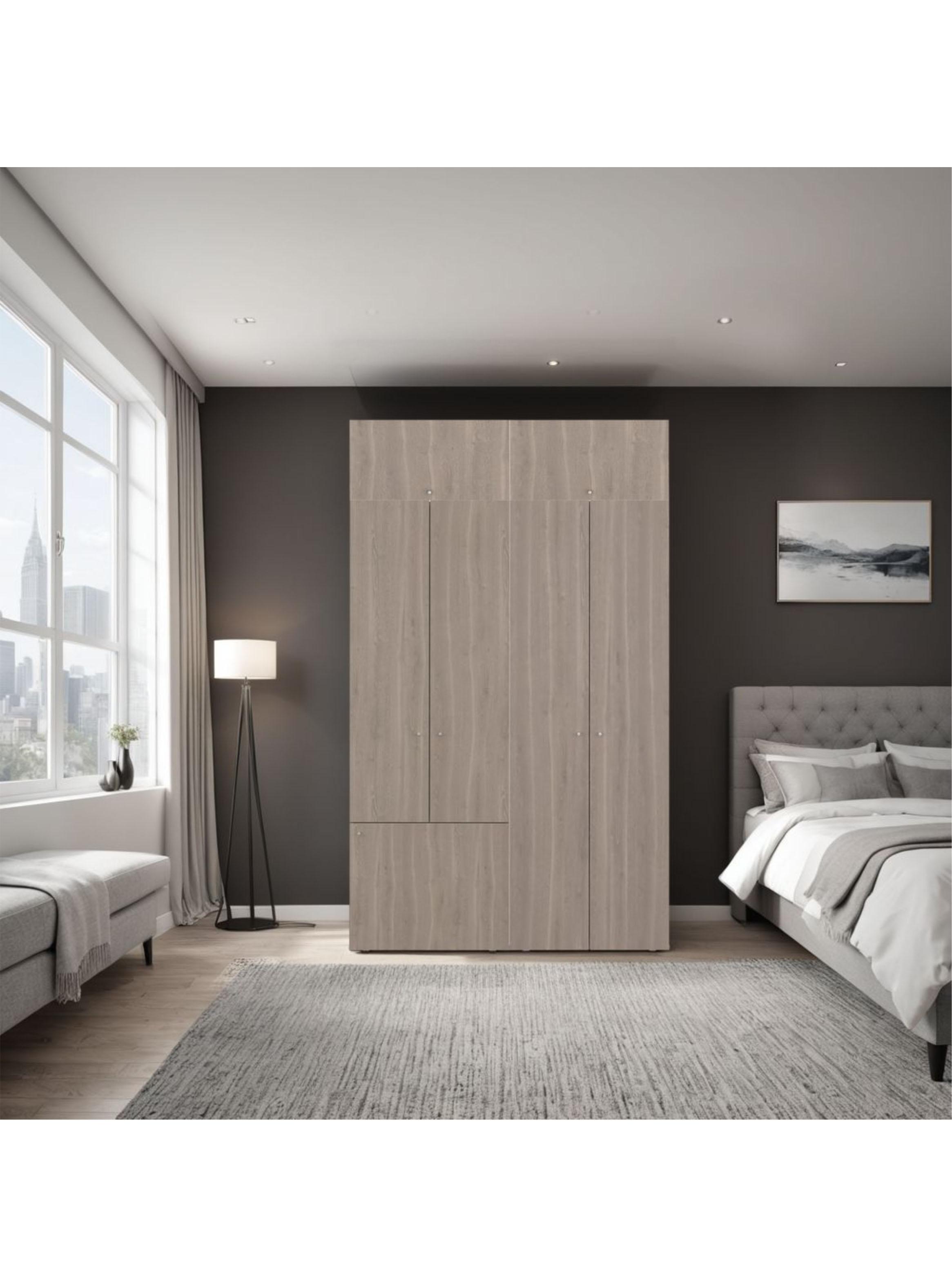 Combo Clóset 7 Puertas con Colgador + Módulo Superior 200x120x40.2 cm Bardolino-4