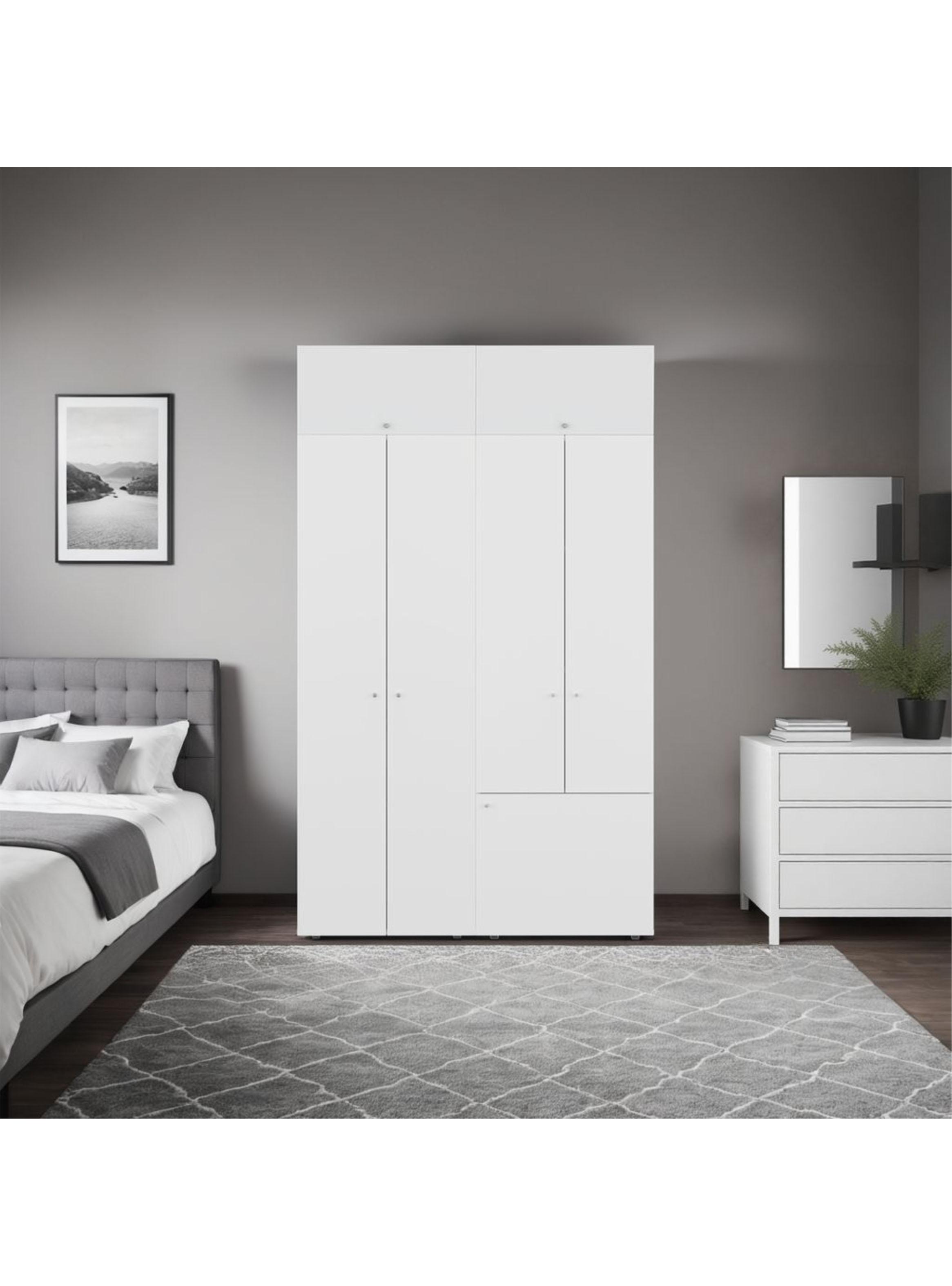 Combo Clóset 7 Puertas + Módulo Superior 200x120x40.2 cm Blanco-4