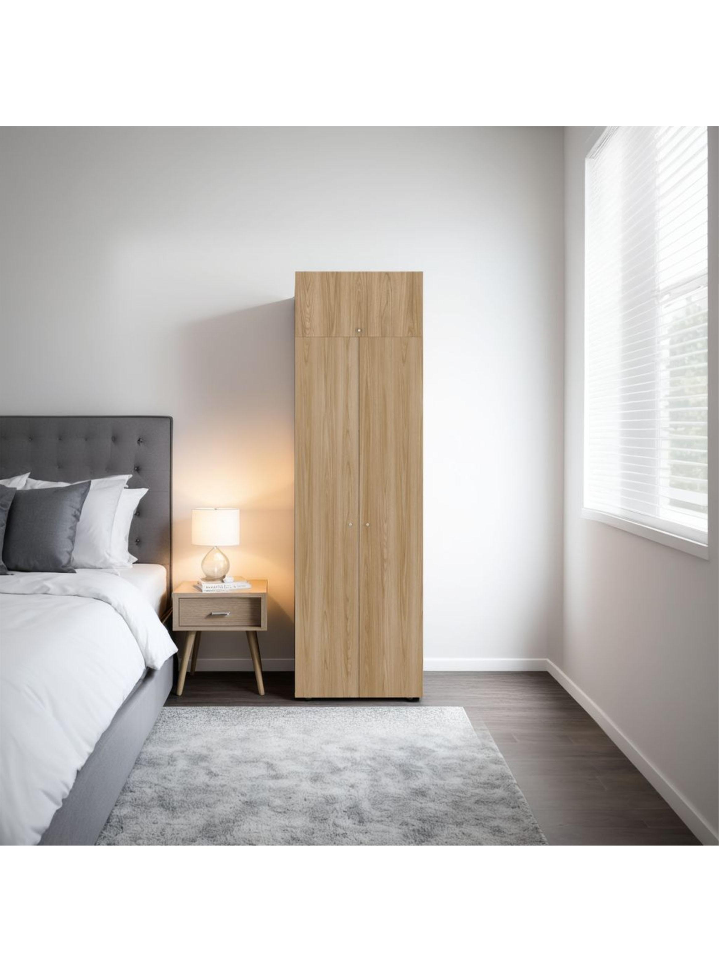 Combo Clóset 3 Puertas Con Colgador + Módulo Superior 200x60x40.2 cm Fresno Europeo-4
