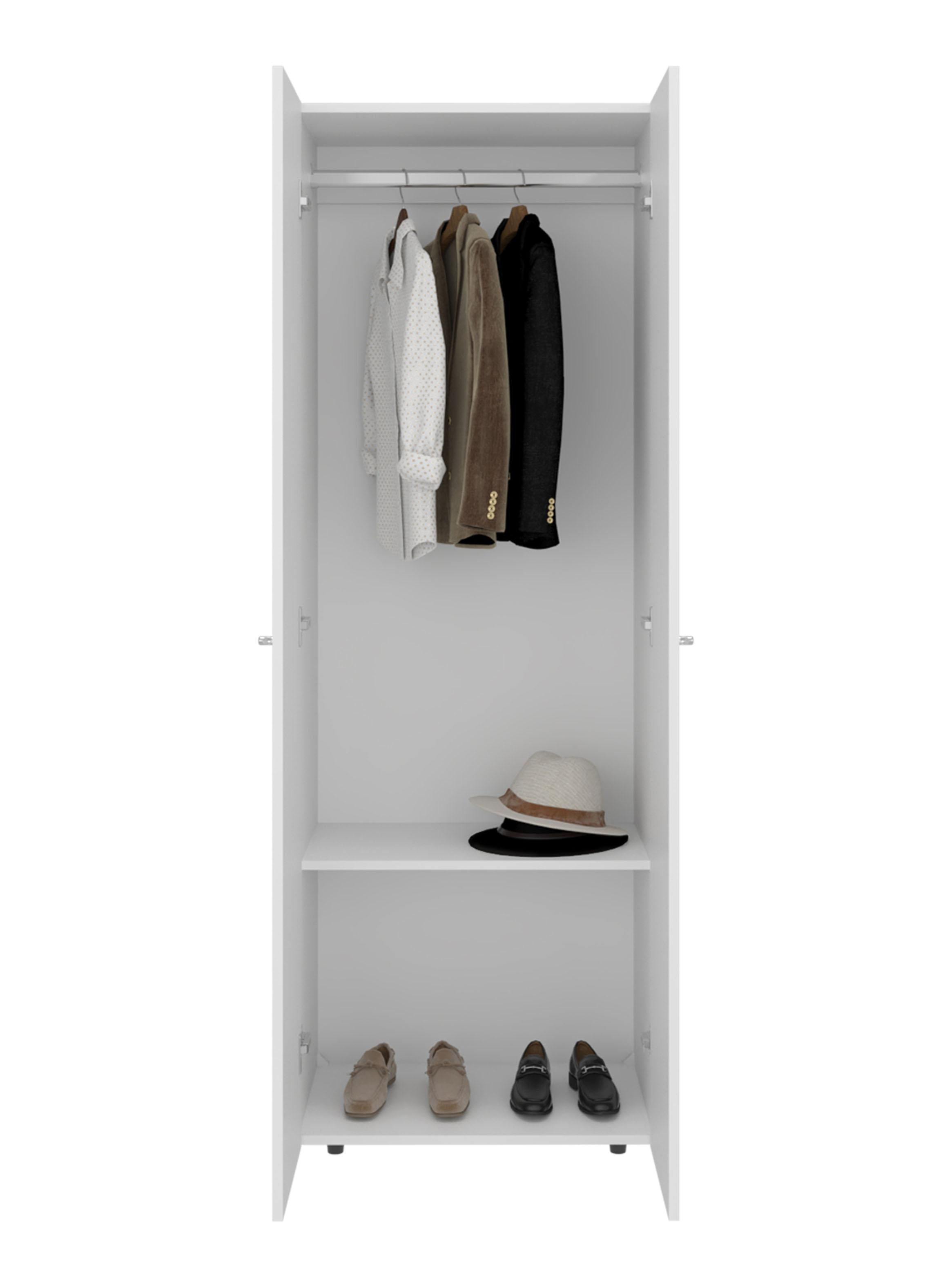 Combo Clóset 3 Puertas con Colgador + Módulo Superior 200x60x40.2 cm Blanco-2