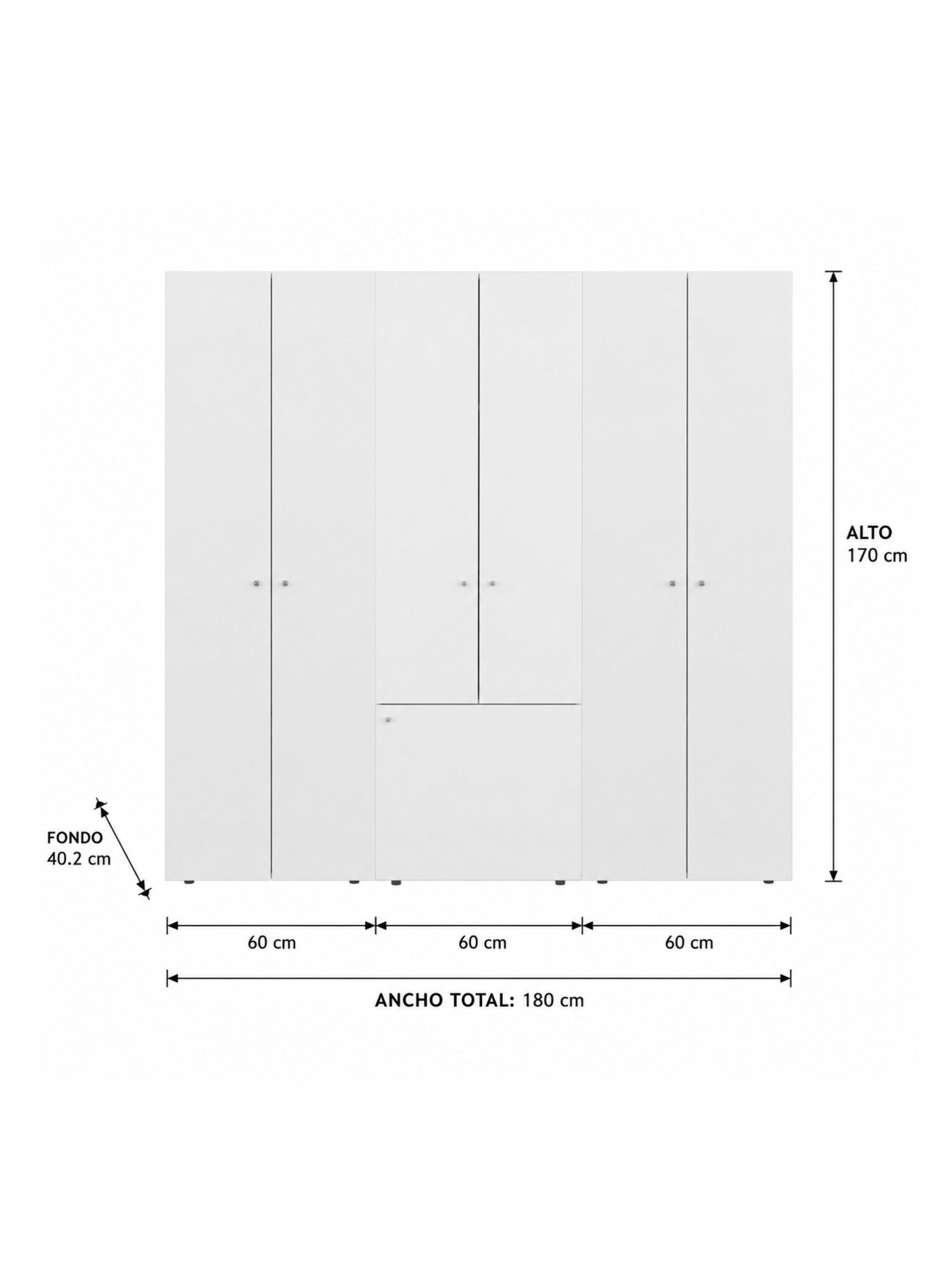 Combo Clóset 7 Puertas 170x180x40.2 cm Blanco-1