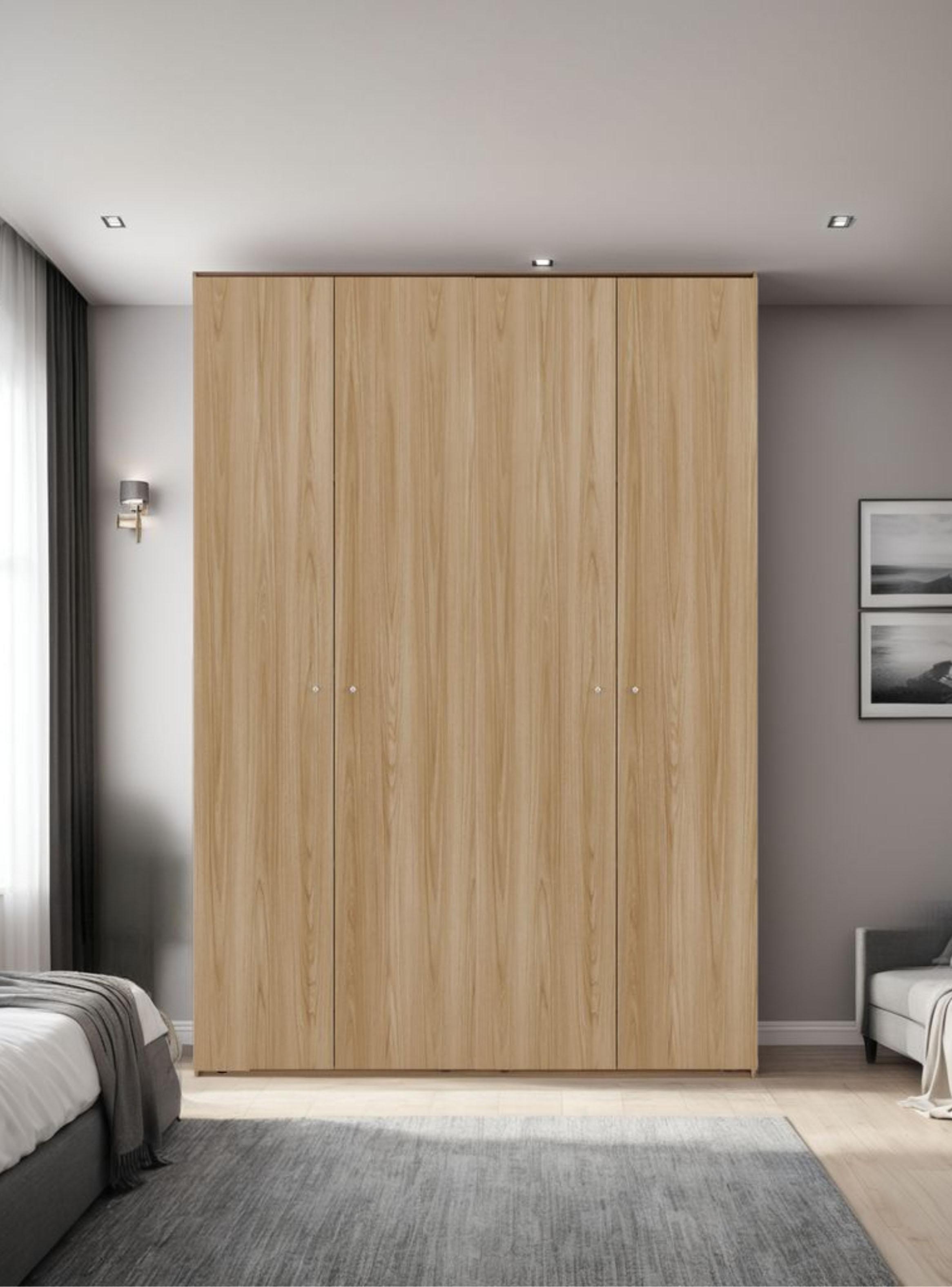 Combo Clóset 4 Puertas 170x120x40.2 cm Fresno Europeo-4