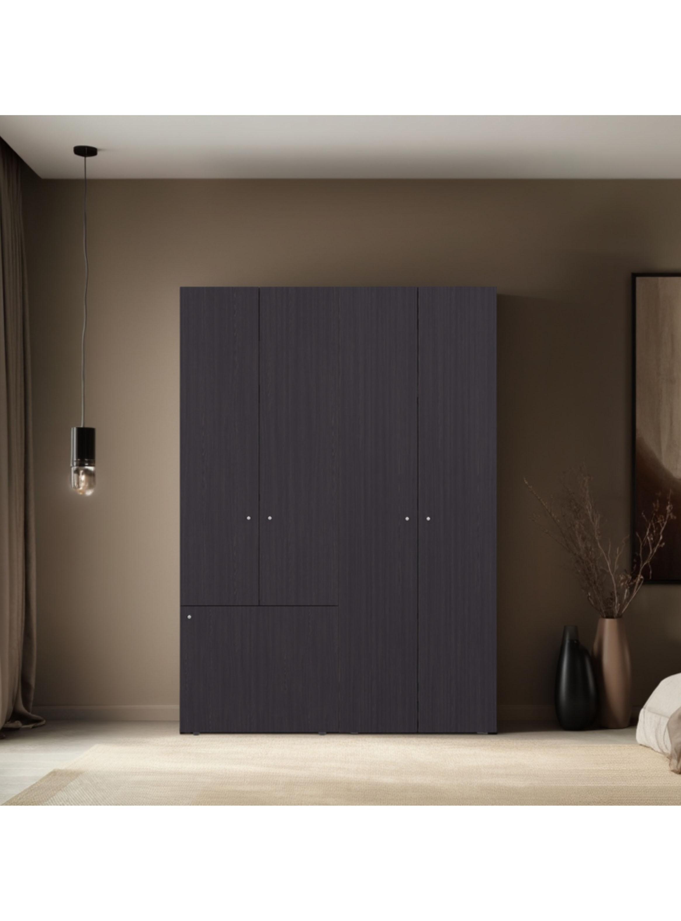 Combo Clóset 5 Puertas con Colgador 170x120x40.2 cm Wengue-4