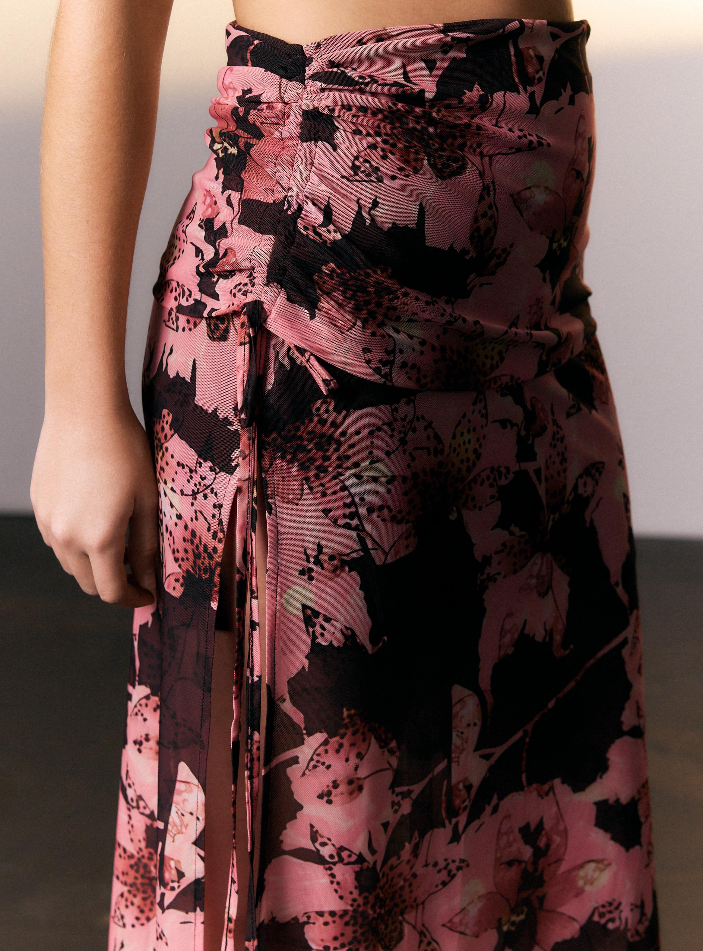 Falda Maxi Estampada y Drapeado Colaboración Arde-2