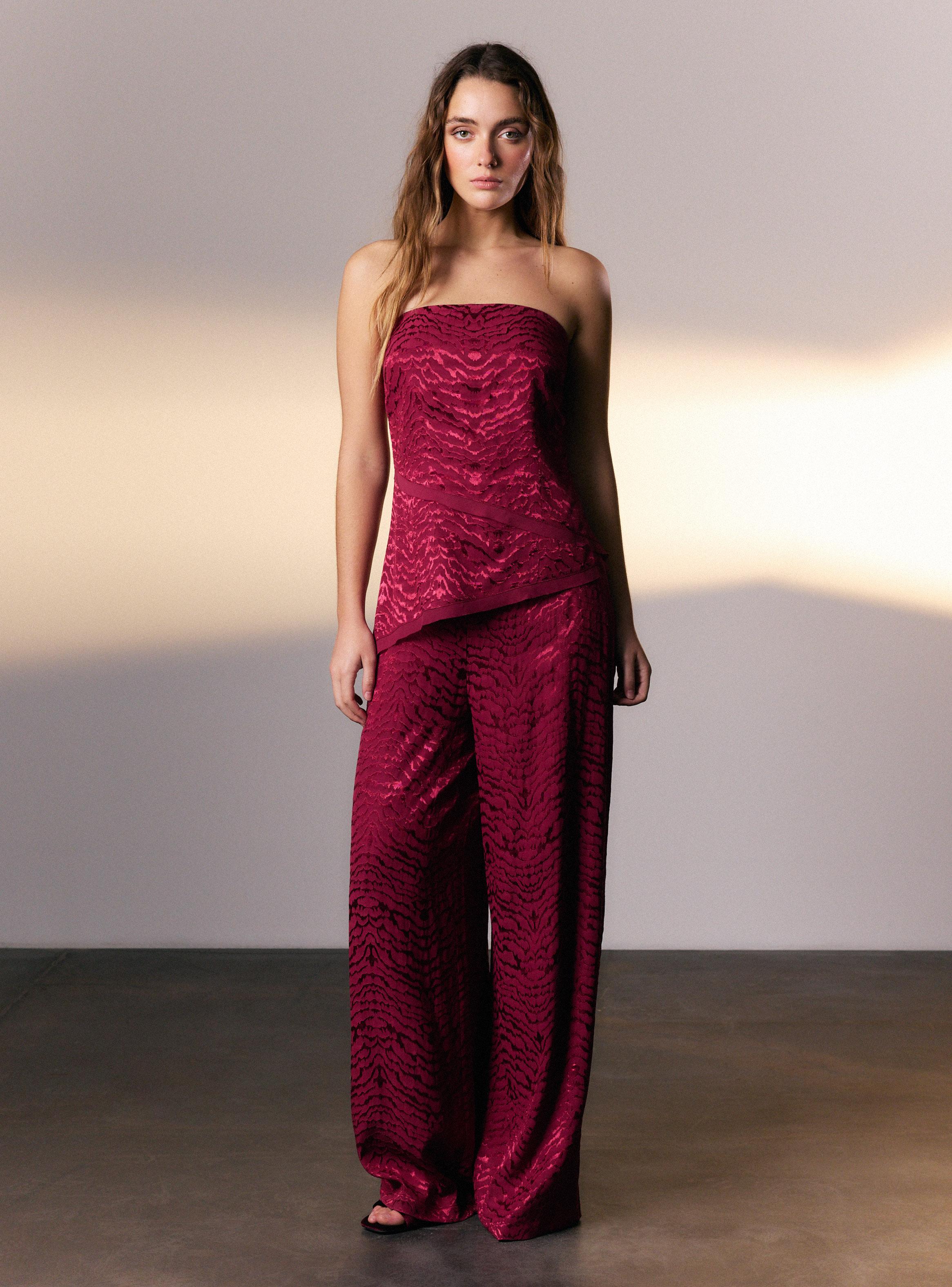 Pantalón Wide Leg Jacquard Colaboración Eliora-4