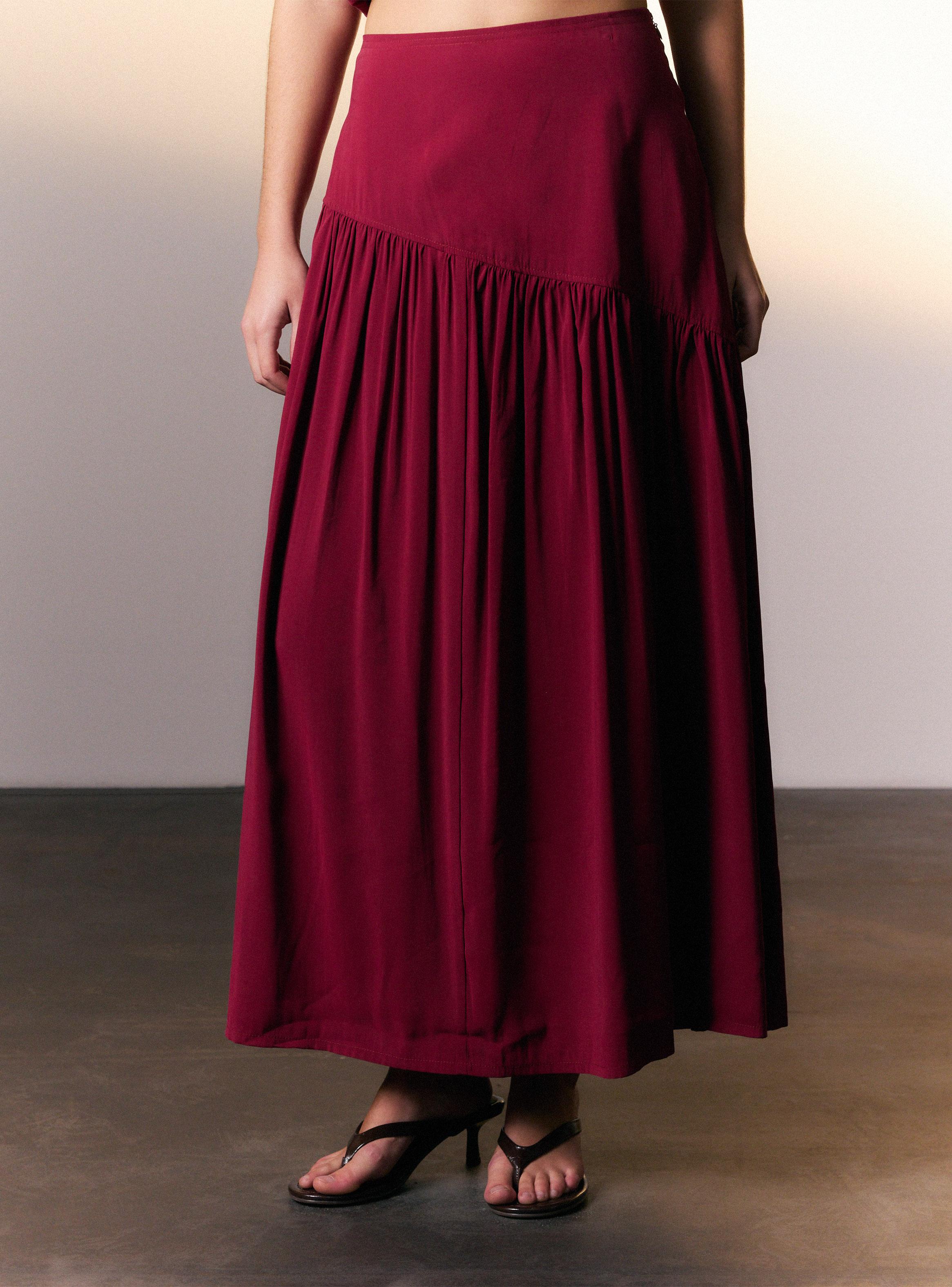 Falda Maxi Corte Asimétrico Colaboración Viella-0