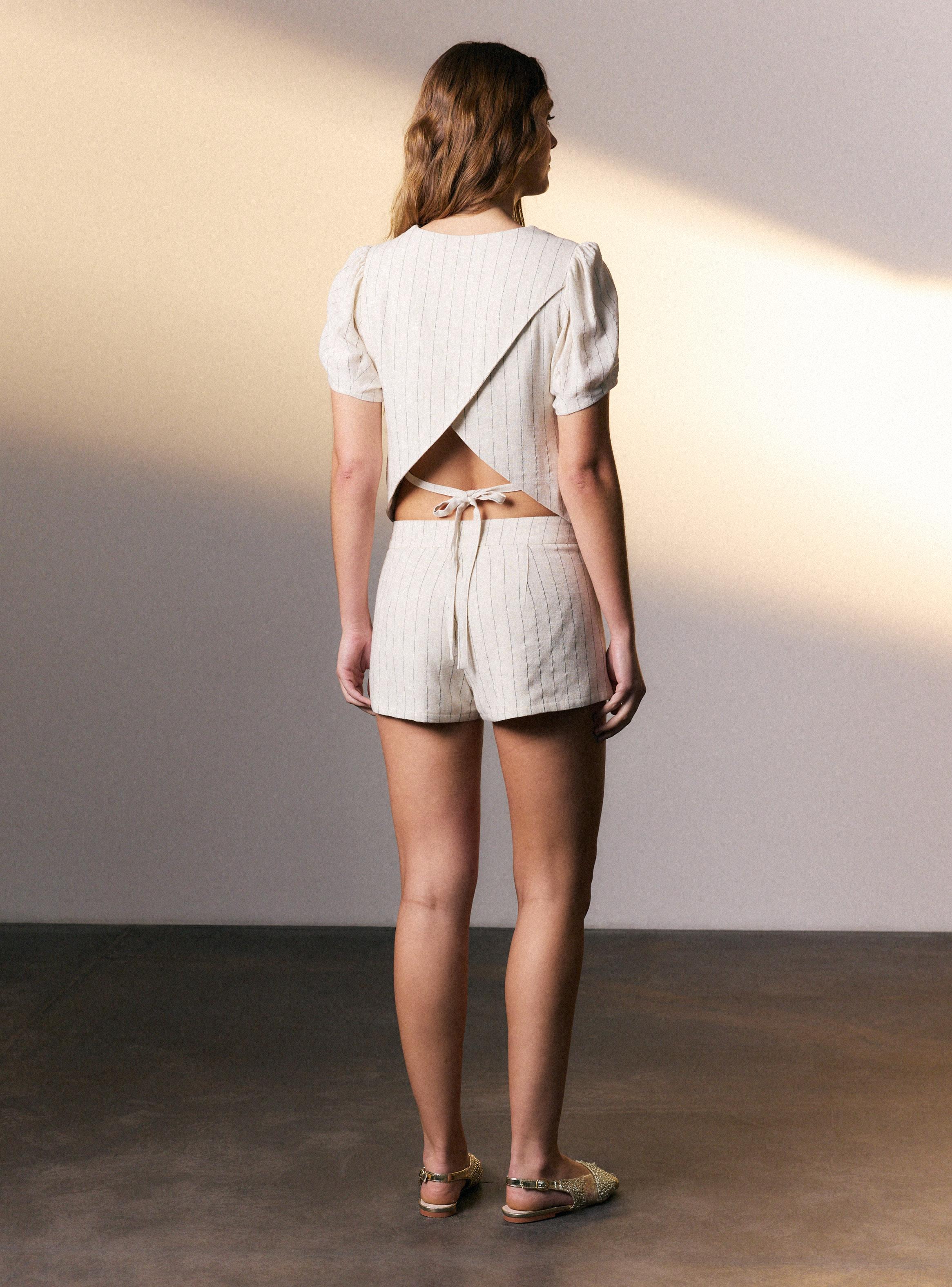 Short con Lazo Look Lino Colaboración Viella-5