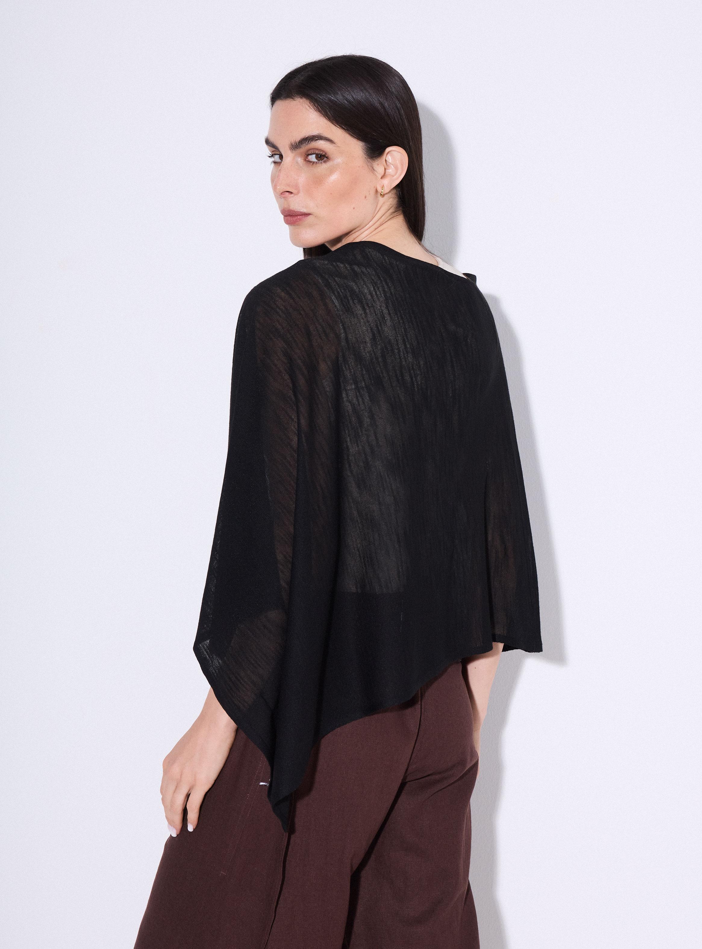 Sweater Tipo Capa Escote Drapeado-1