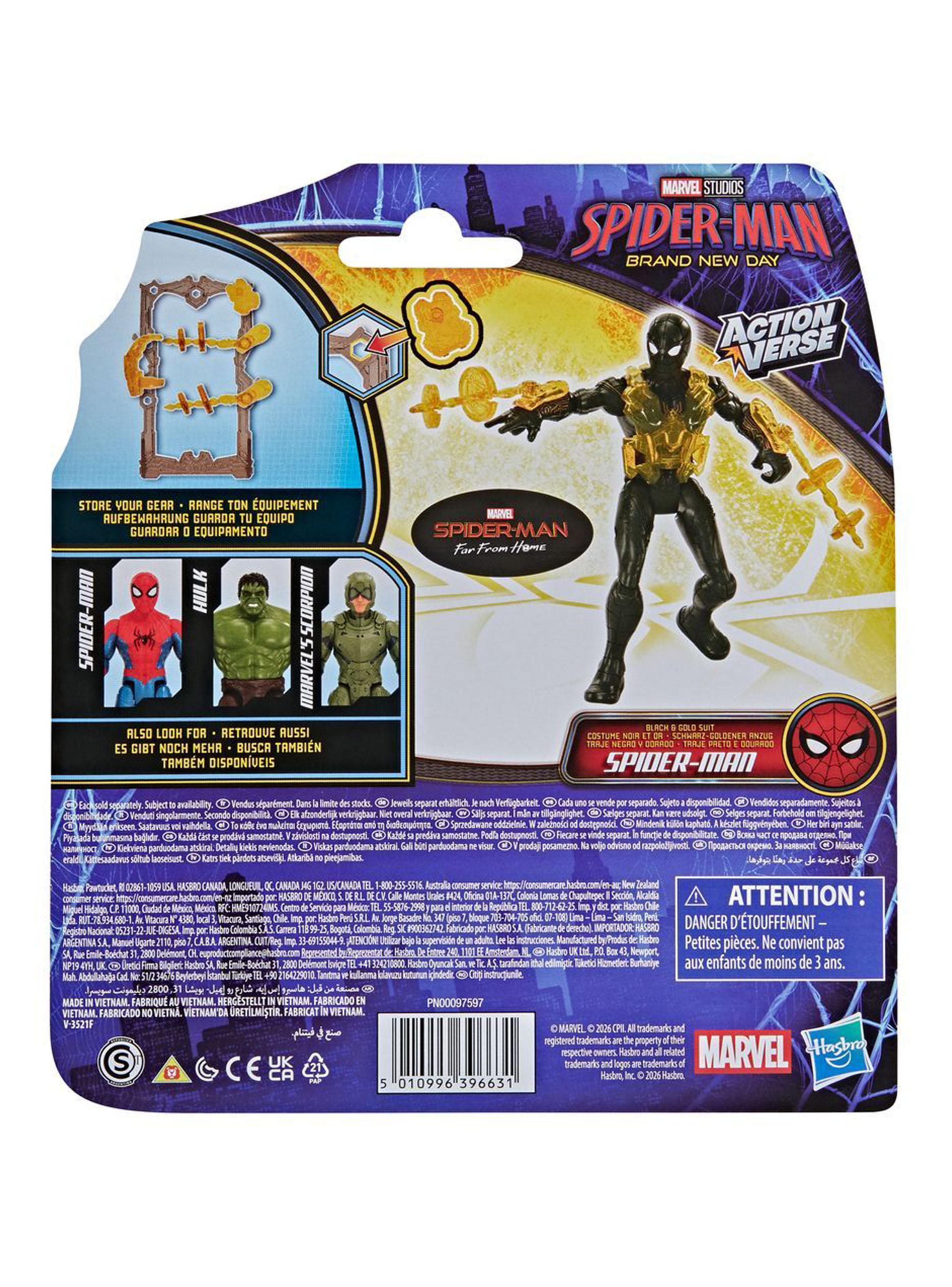 Figura de Acción Spiderman ActionVerse Traje Negro y Dorado-3