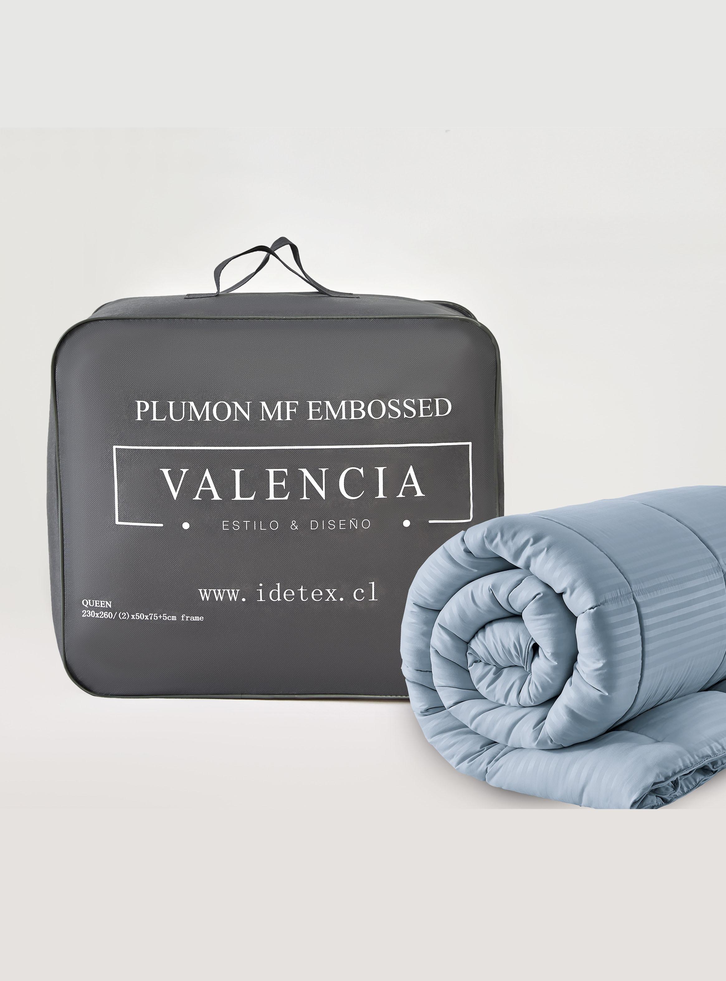 Plumón Microfibra Embossed Celeste 1.5 Plazas-3
