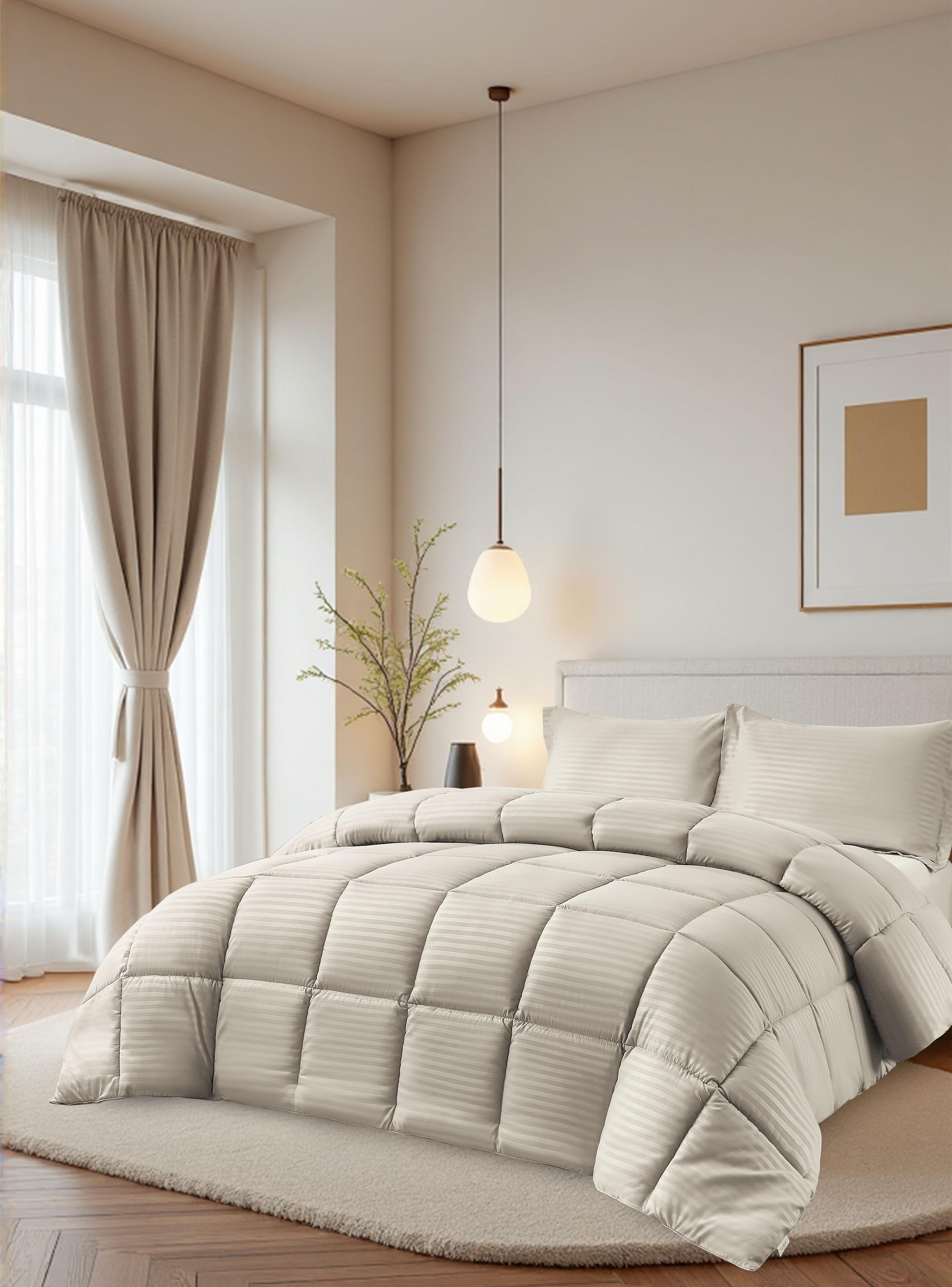 Plumón Microfibra Embossed Beige Queen-2