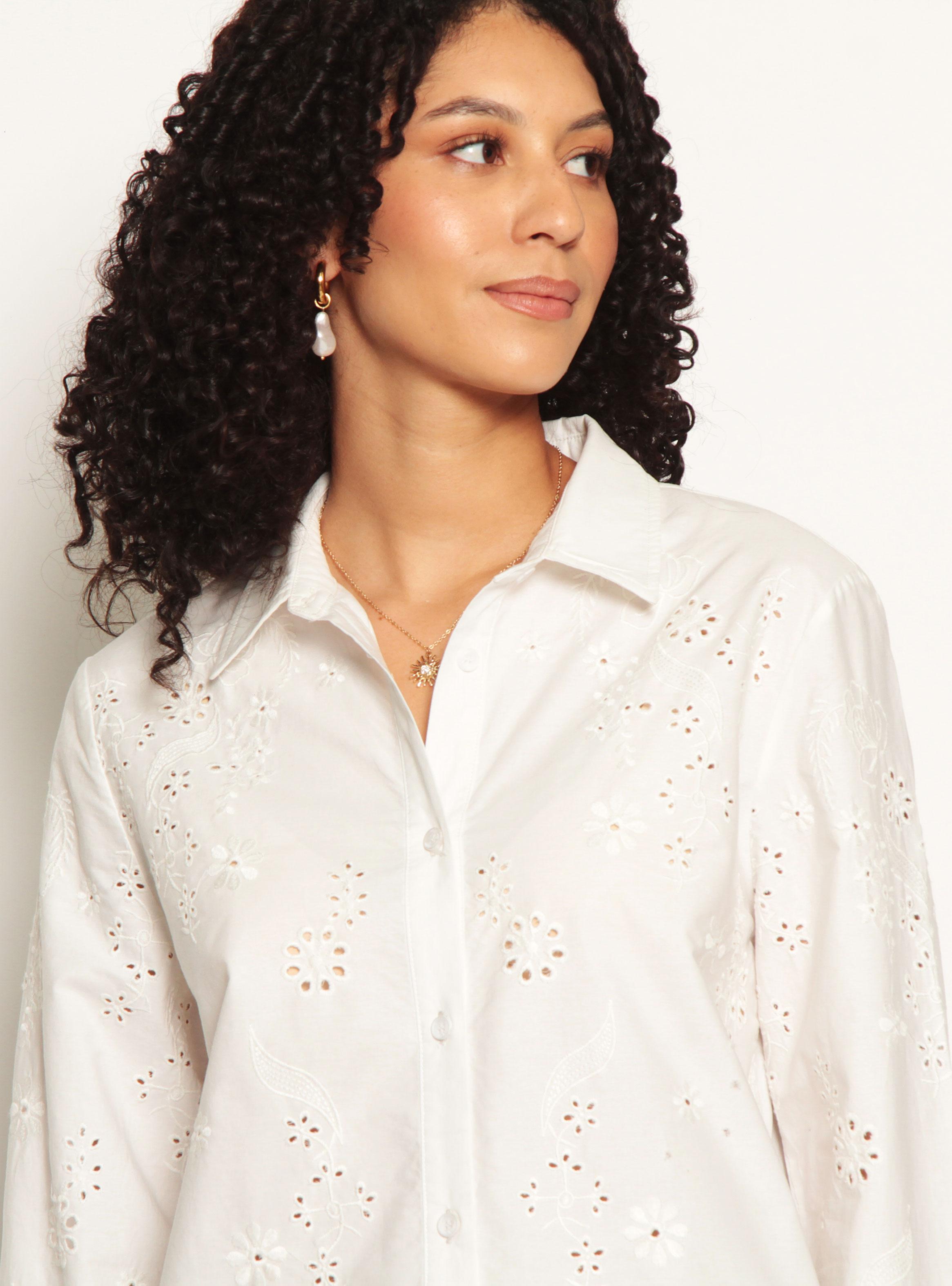 Blusa Manga Larga con Broderie en Delantero-2