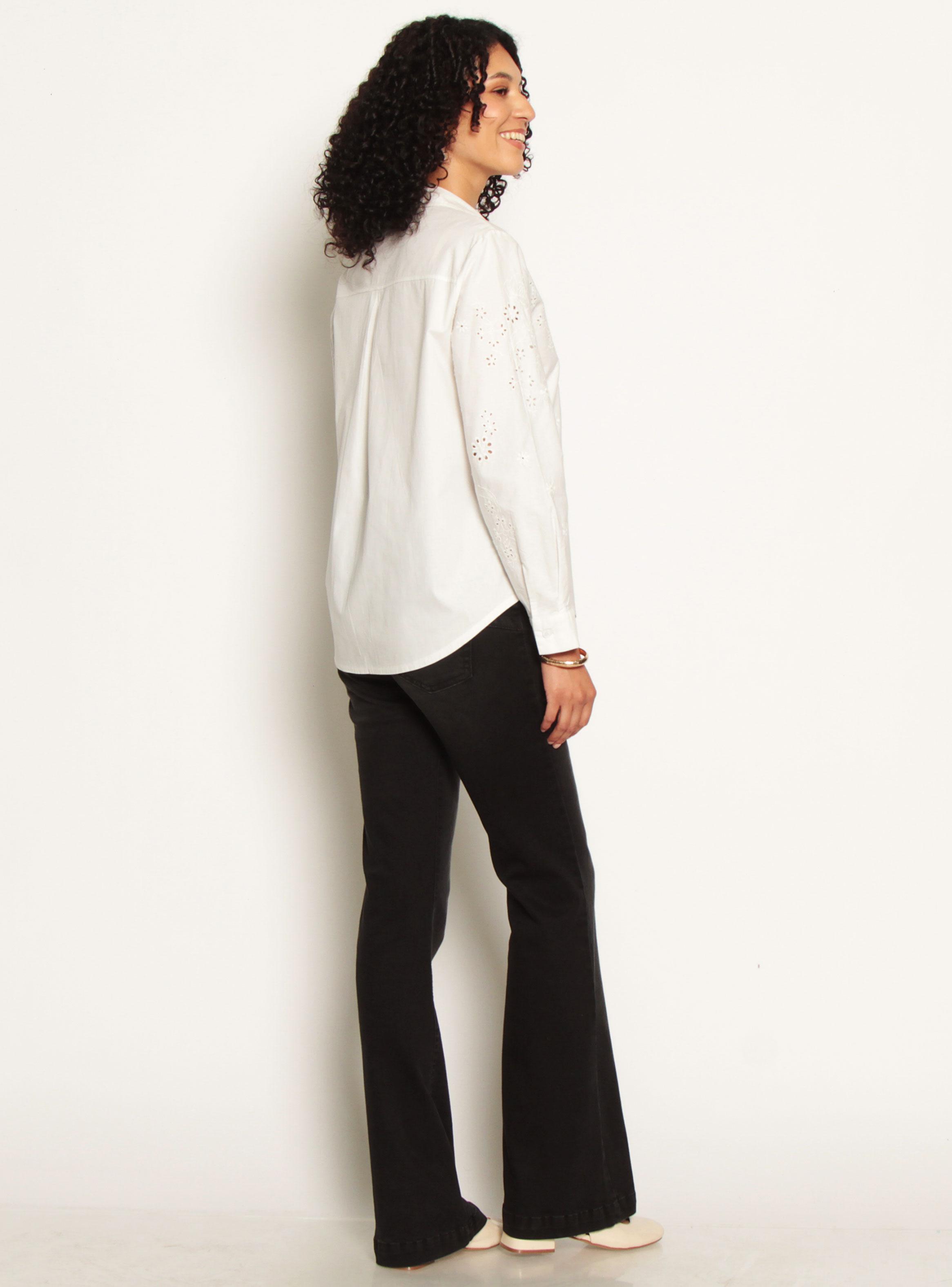 Blusa Manga Larga con Broderie en Delantero-4