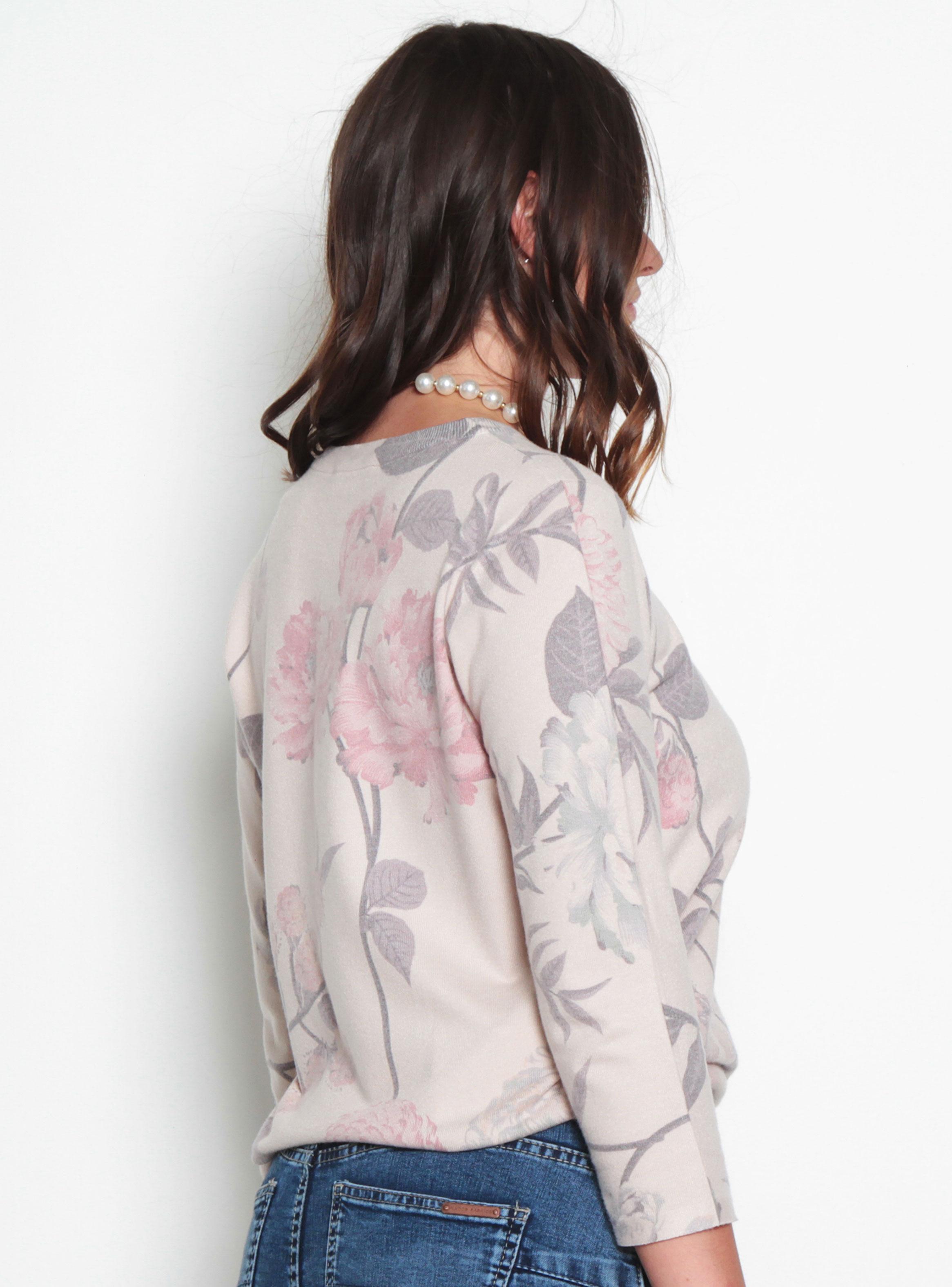 Sweater Manga 3/4 Sublimado Flower Escote Redondo-1