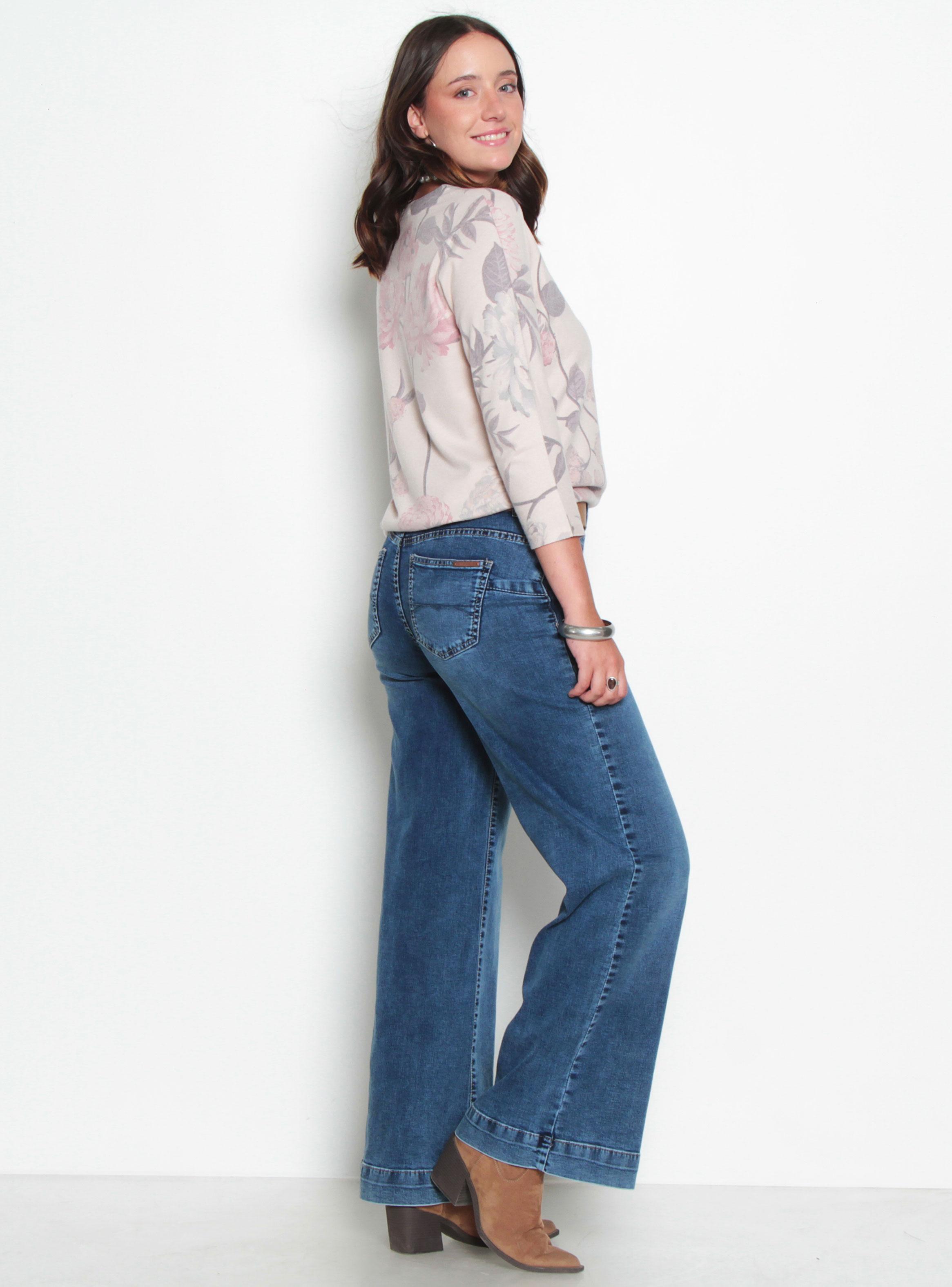 Sweater Manga 3/4 Sublimado Flower Escote Redondo-4