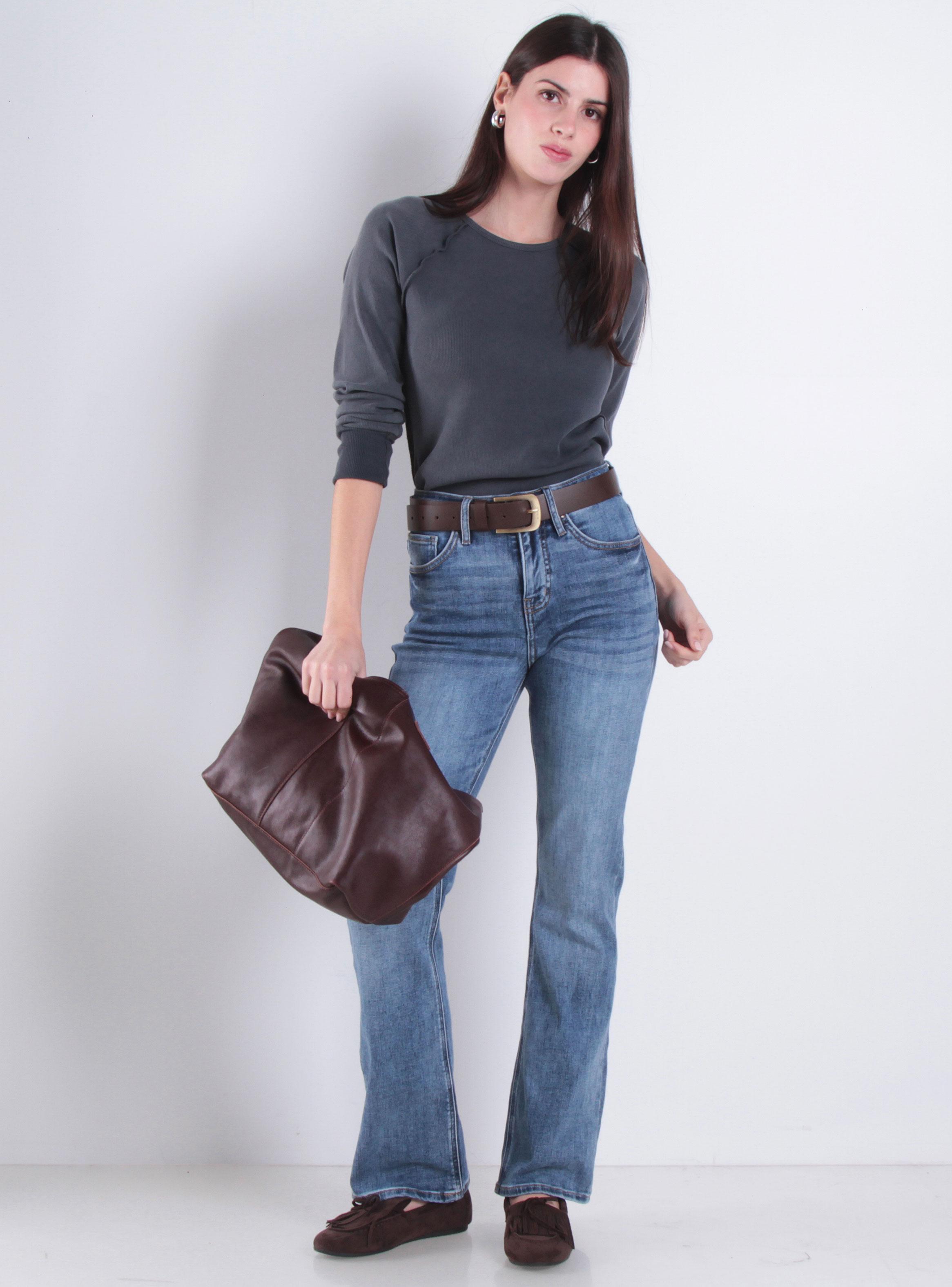 Jeans Recto Tiro Alto y Pretina Básica con Botón-3