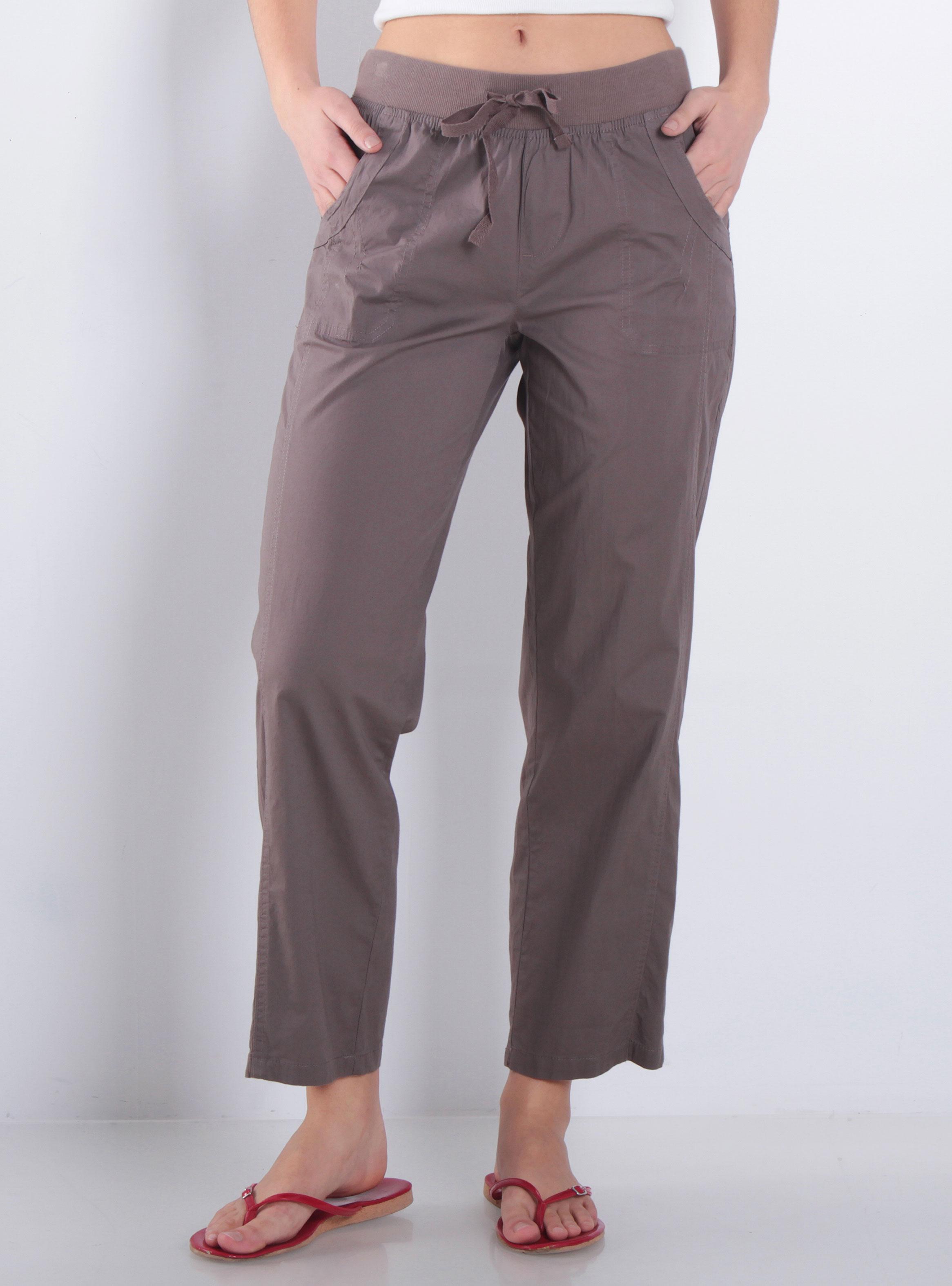 Pantalón Crop Recto Tiro Alto Pretina Elasticada con Lazo-0