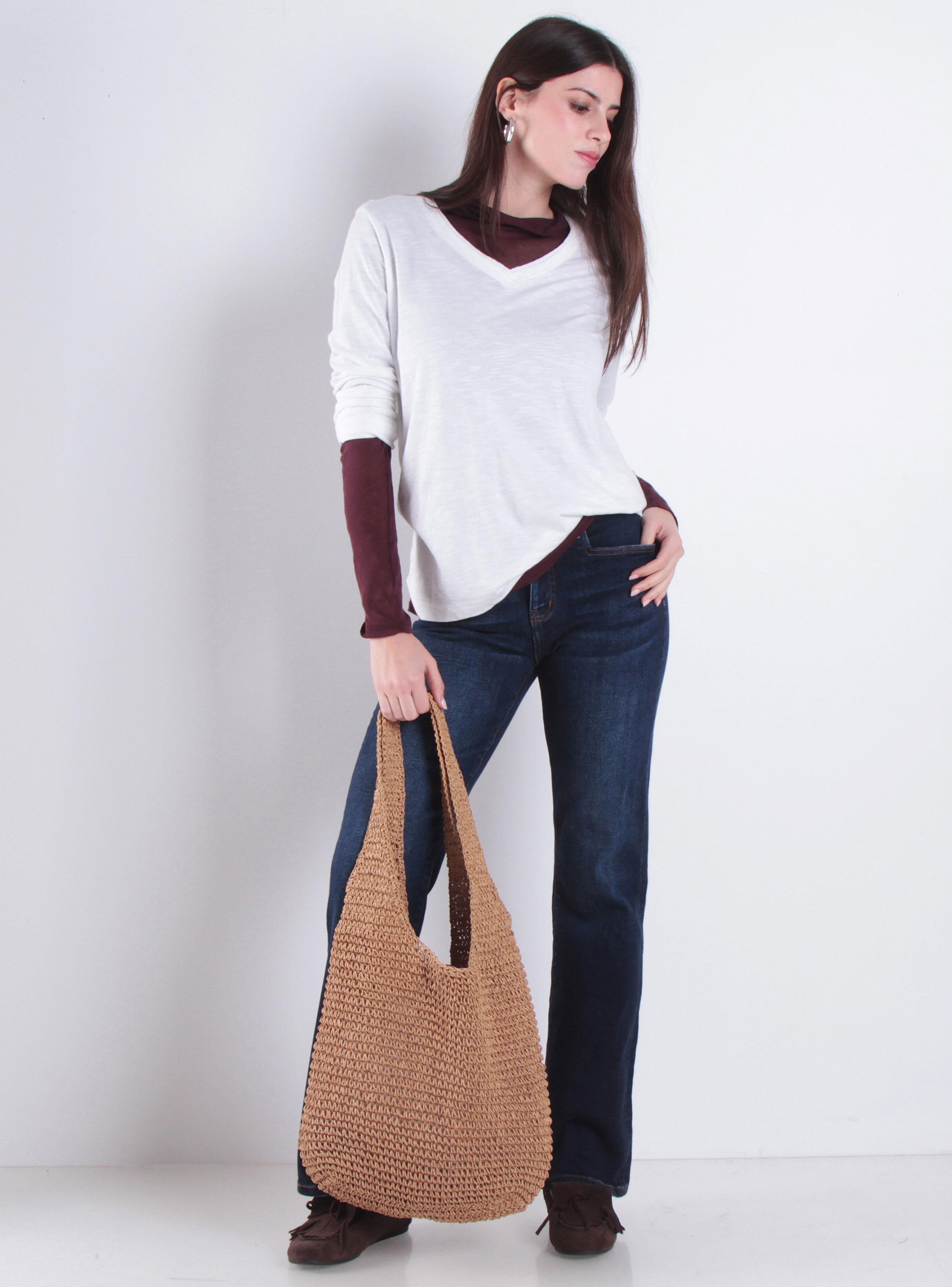 Jeans Recto Tiro Alto Pretina Básica 1 Botón 32881-3