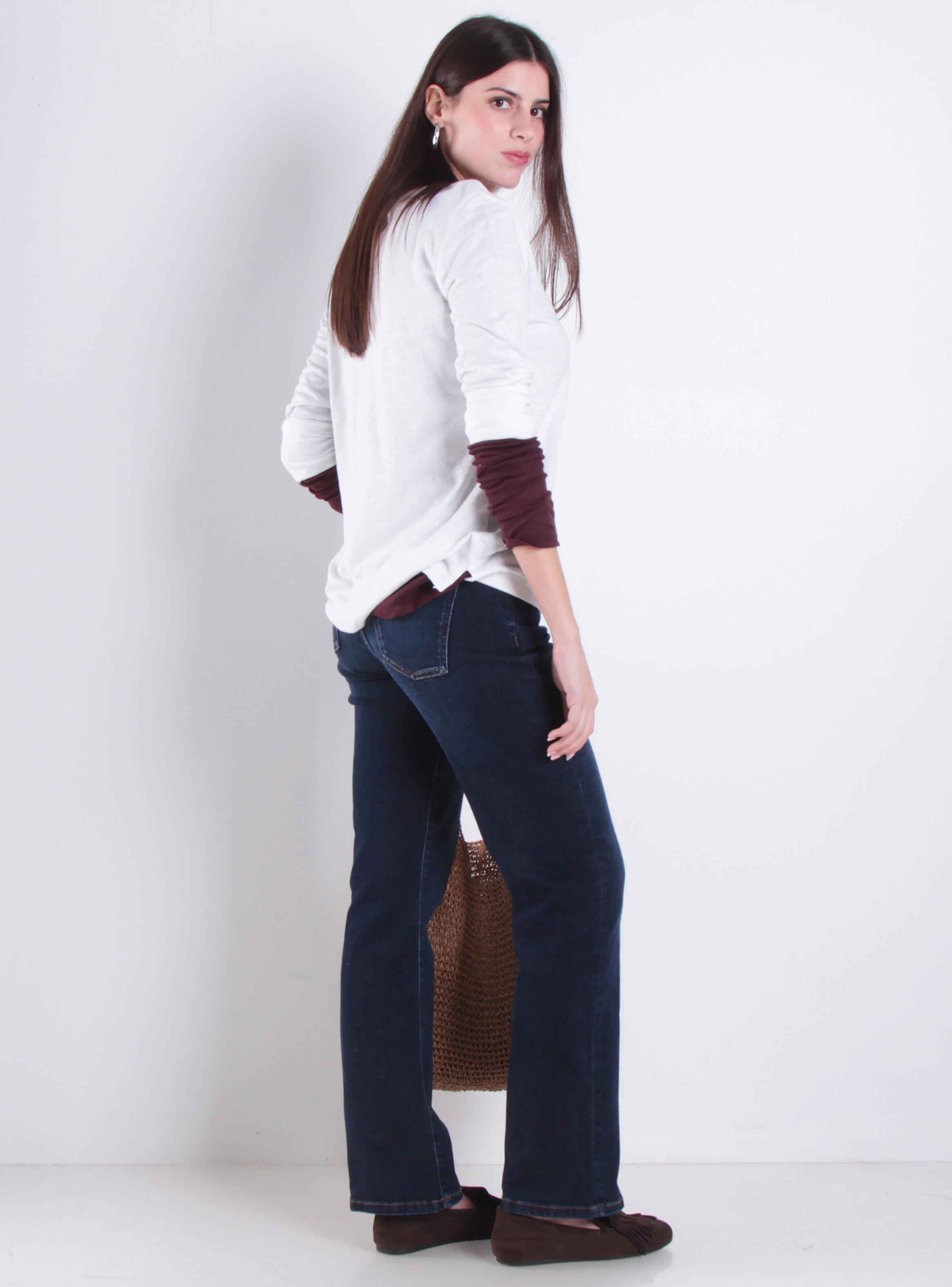 Jeans Recto Tiro Alto Pretina Básica 1 Botón 32881-4