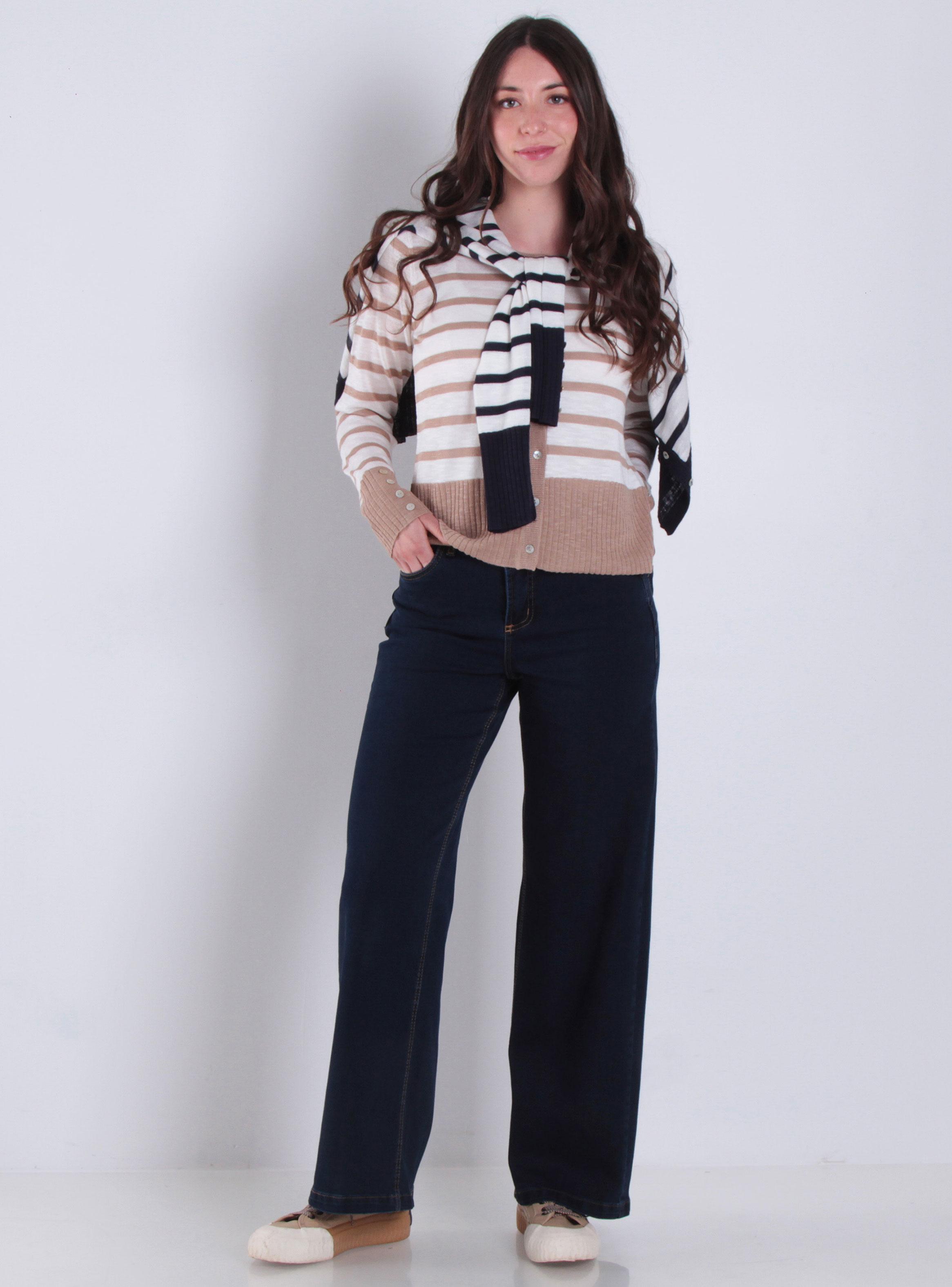 Jeans Wide Tiro Alto Secret Push Up Pretina Básica-3