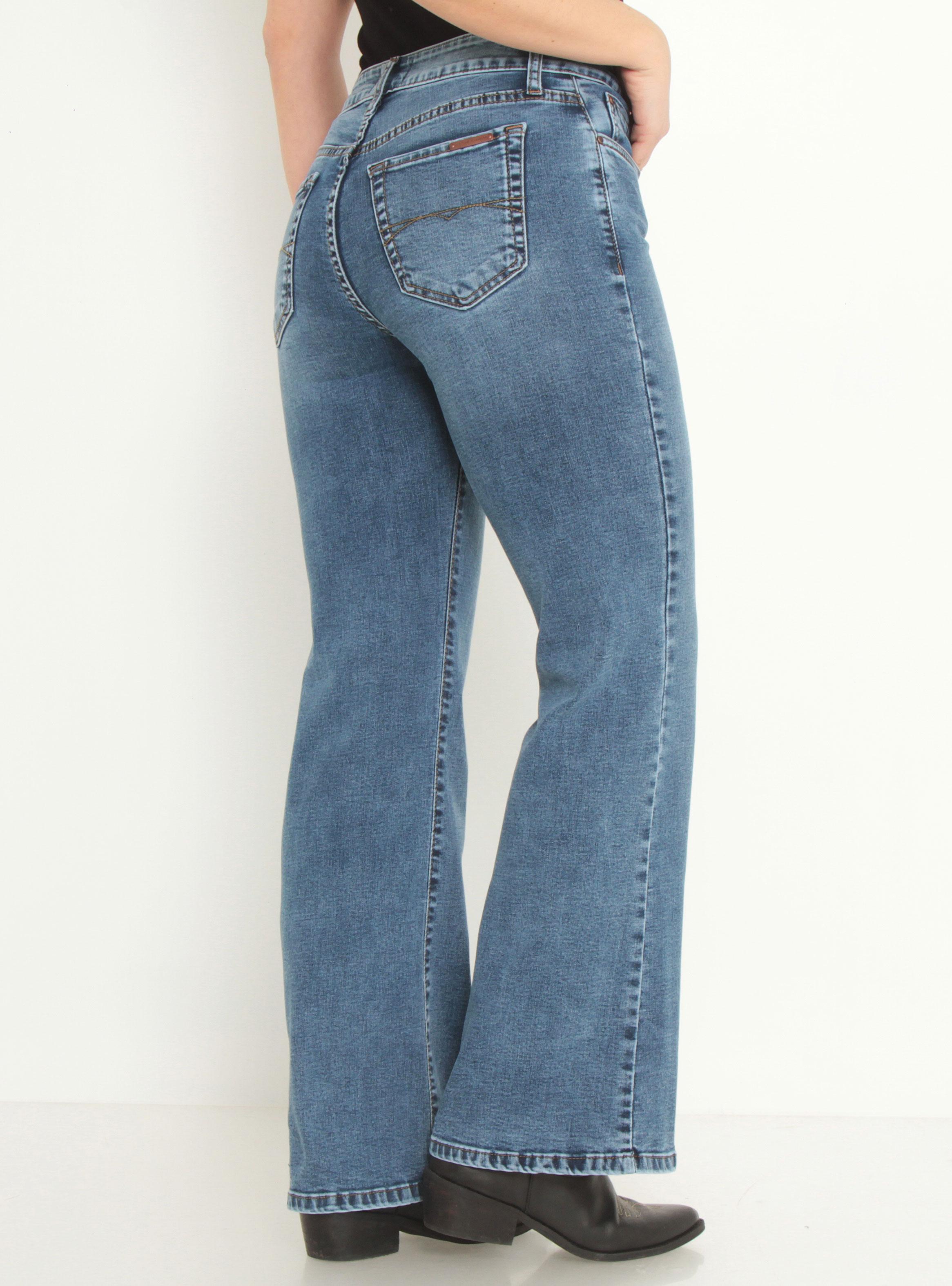 Jeans Básico Recto Tiro Alto Pretina Botón 3196-1