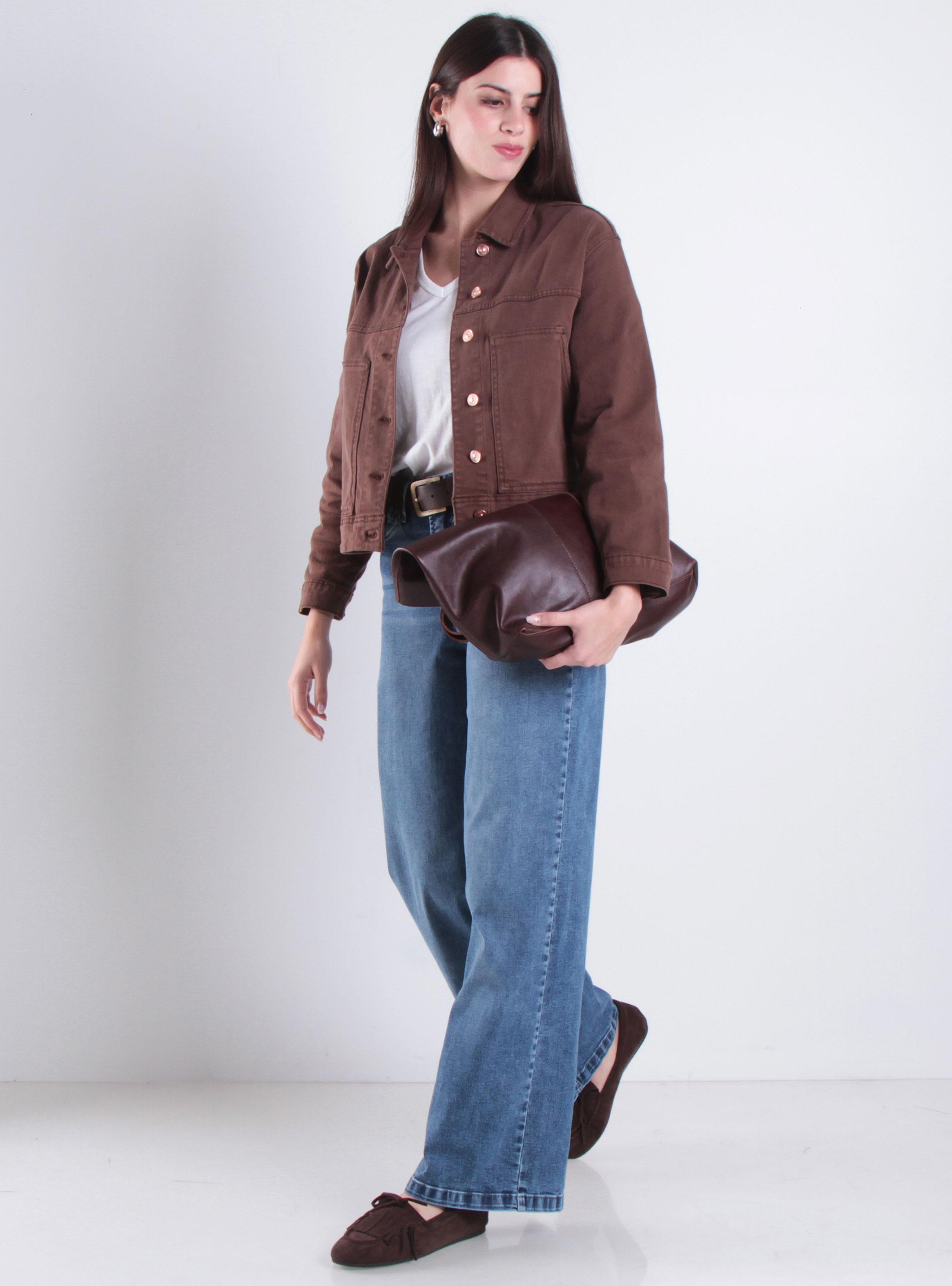 Jeans Wide Leg Tiro Alto Pretina con Botón-3