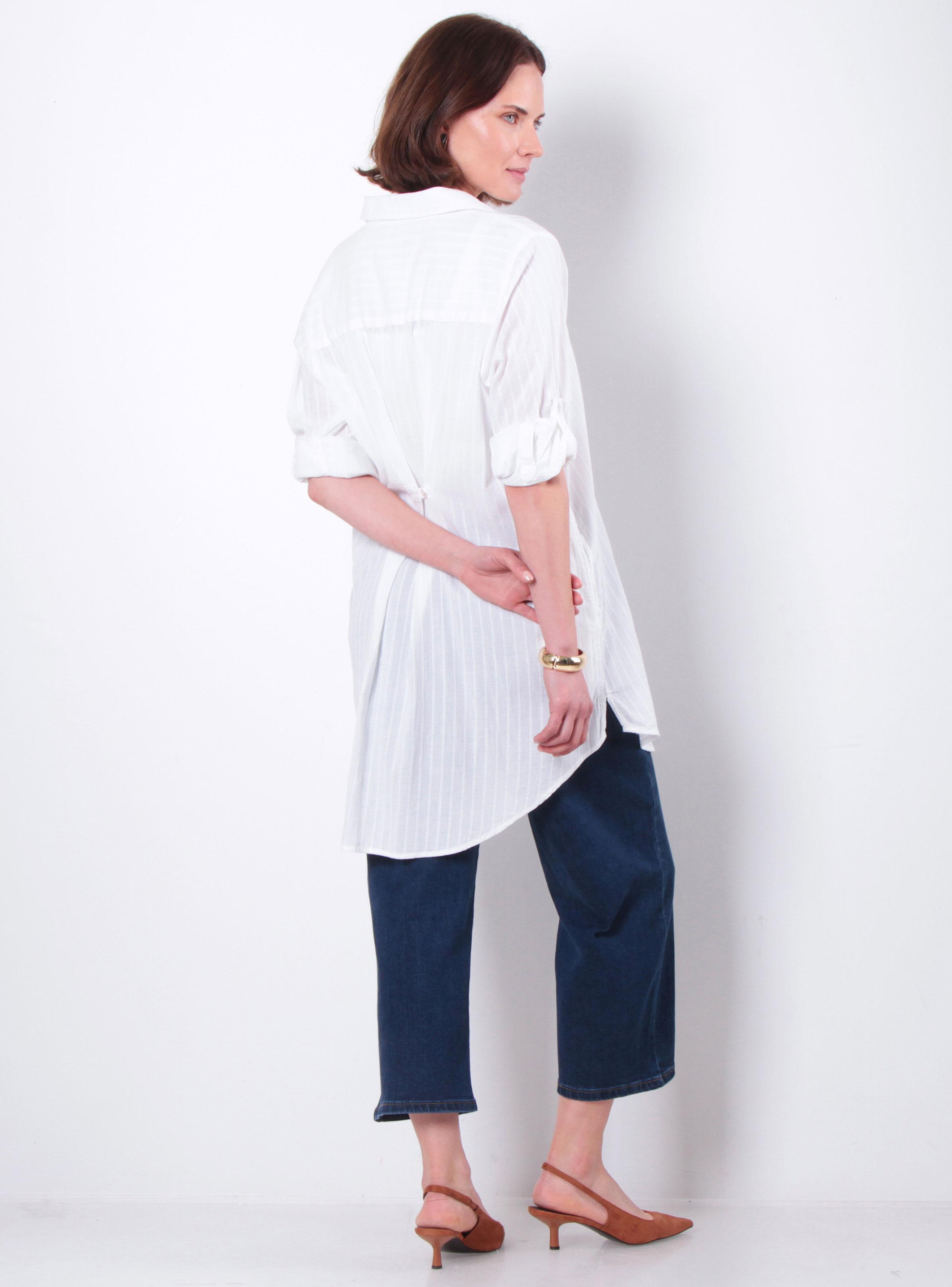 Jeans Crop Cargo Tiro Alto Pretina Media 2 Botones-4