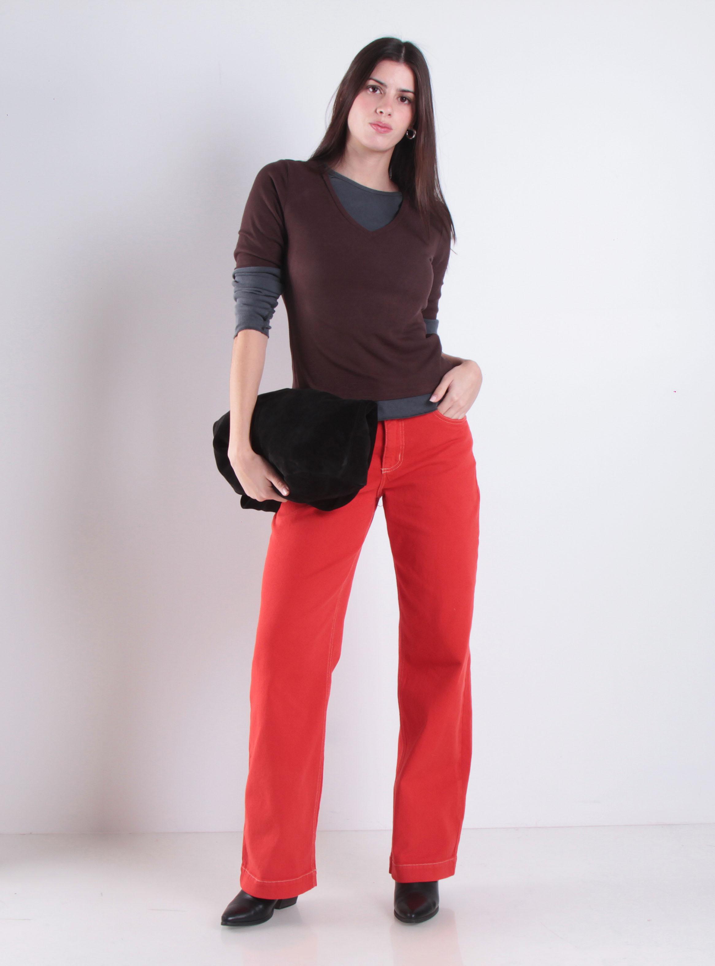 Jeans Wide Leg Tiro Alto Mery Pretina-3