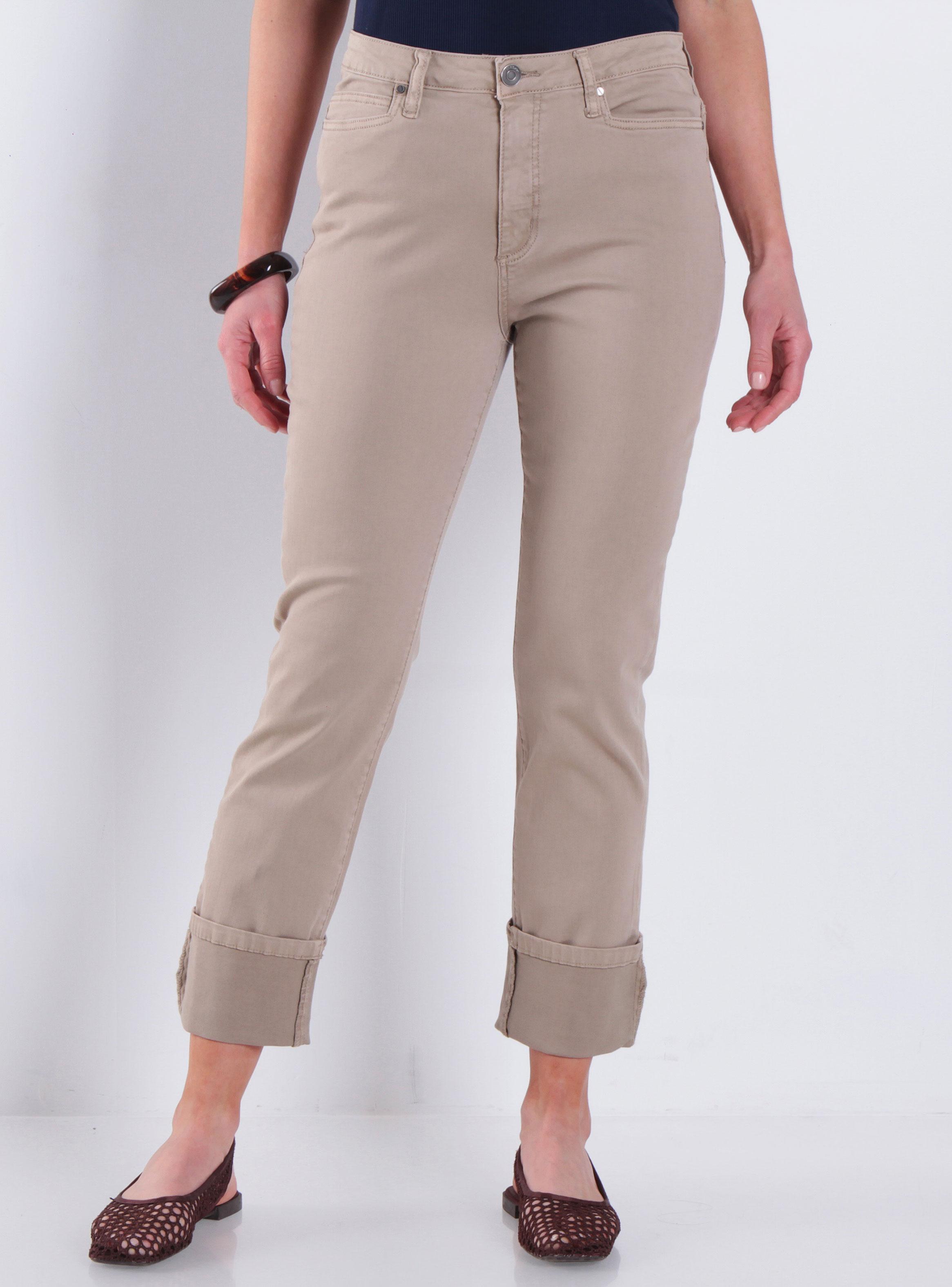 Pantalón Recto Roll Up Tiro Alto Pretina Básica 330-0