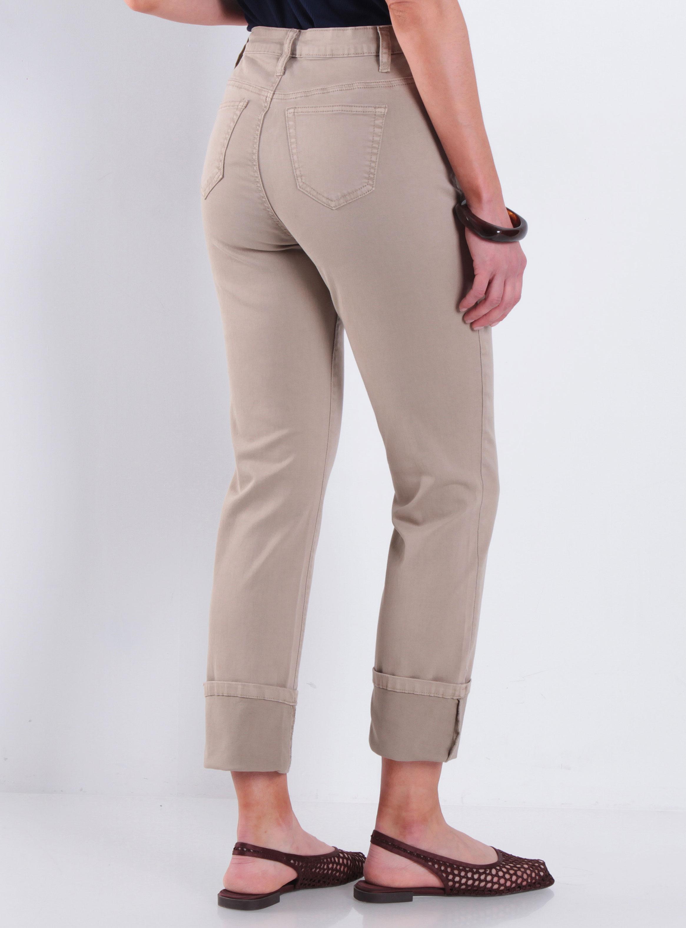 Pantalón Recto Roll Up Tiro Alto Pretina Básica 330-1