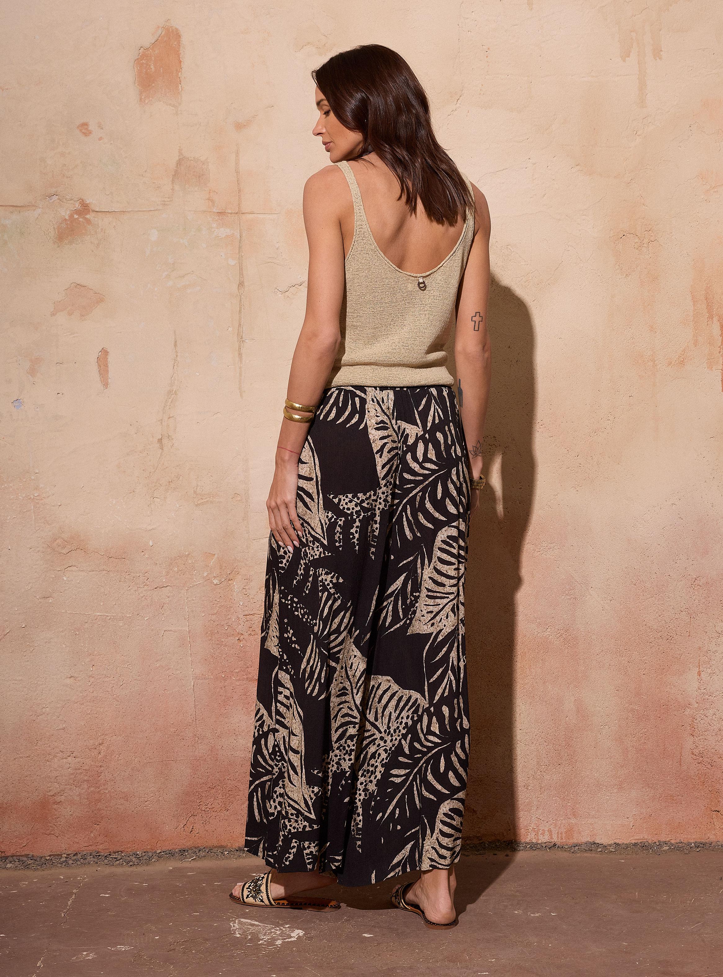 Pantalón Ancho Full Print Pretina Elasticada-5