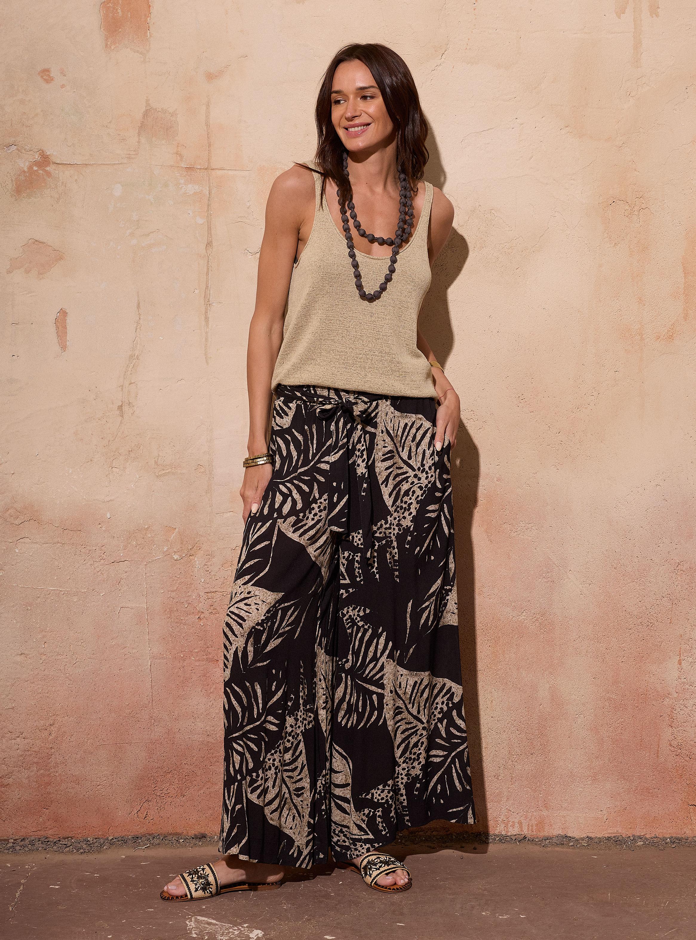 Pantalón Ancho Full Print Pretina Elasticada-4