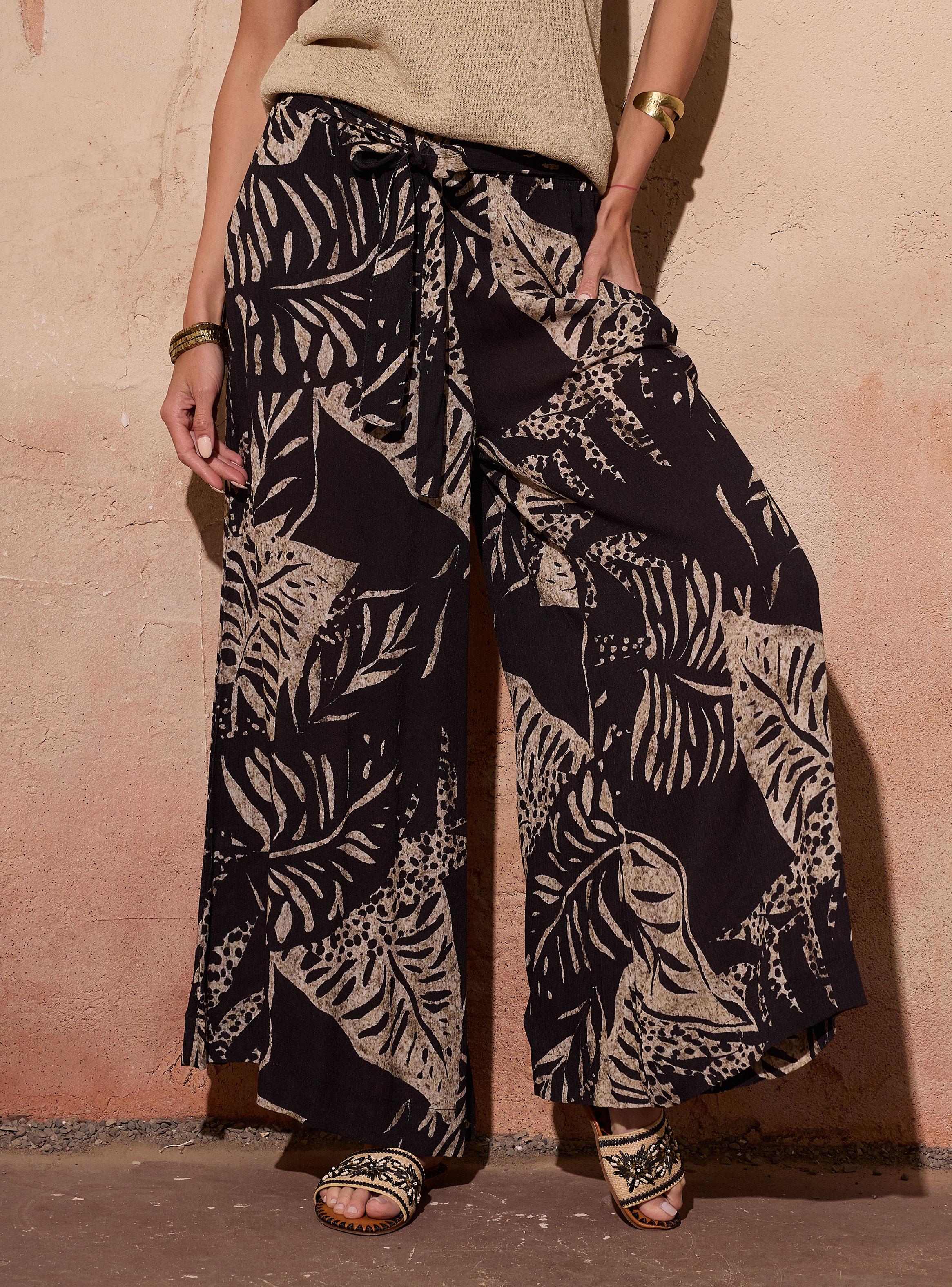 Pantalón Ancho Full Print Pretina Elasticada-0