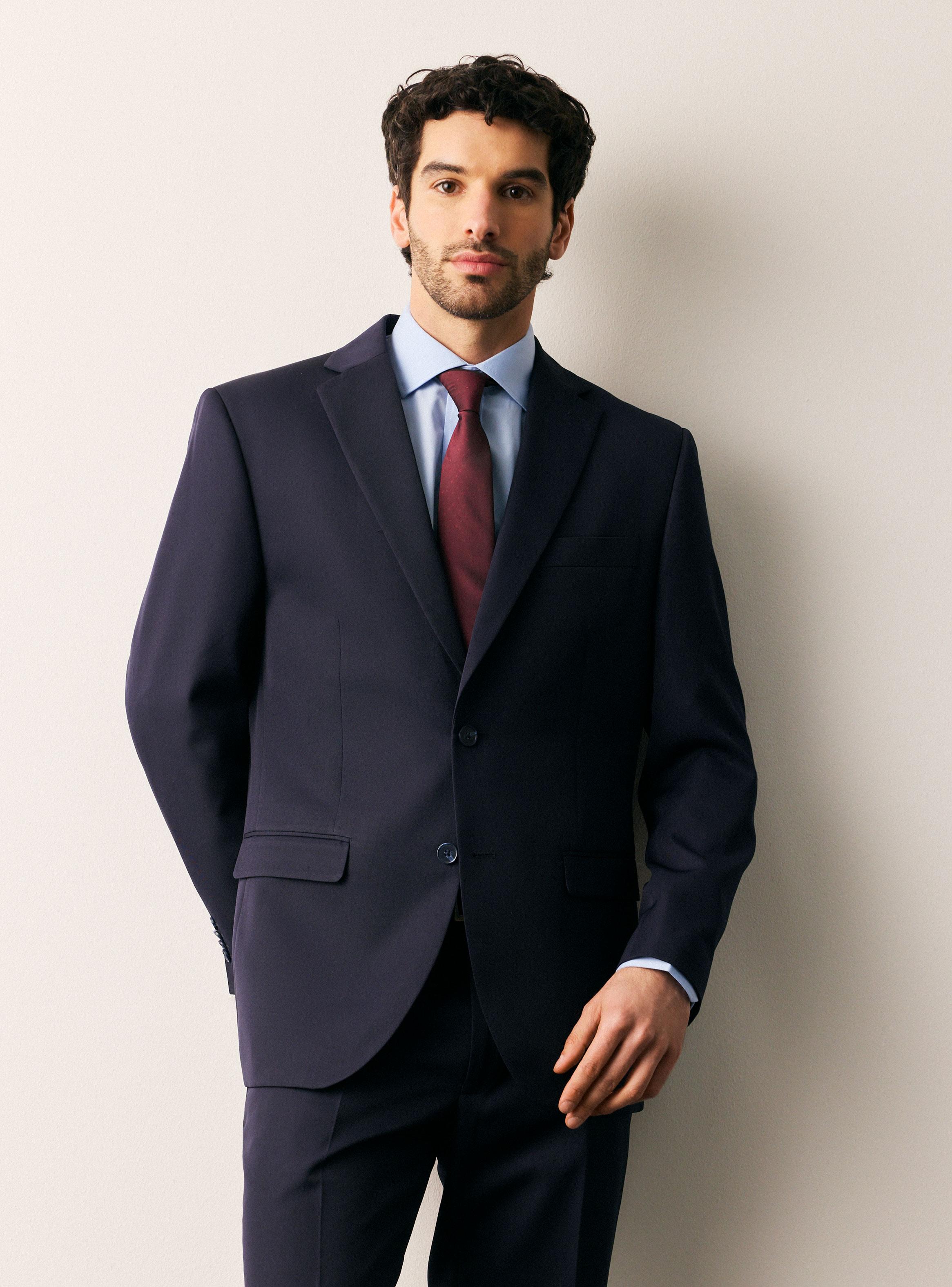 Traje Recto Liso Regular Fit-0